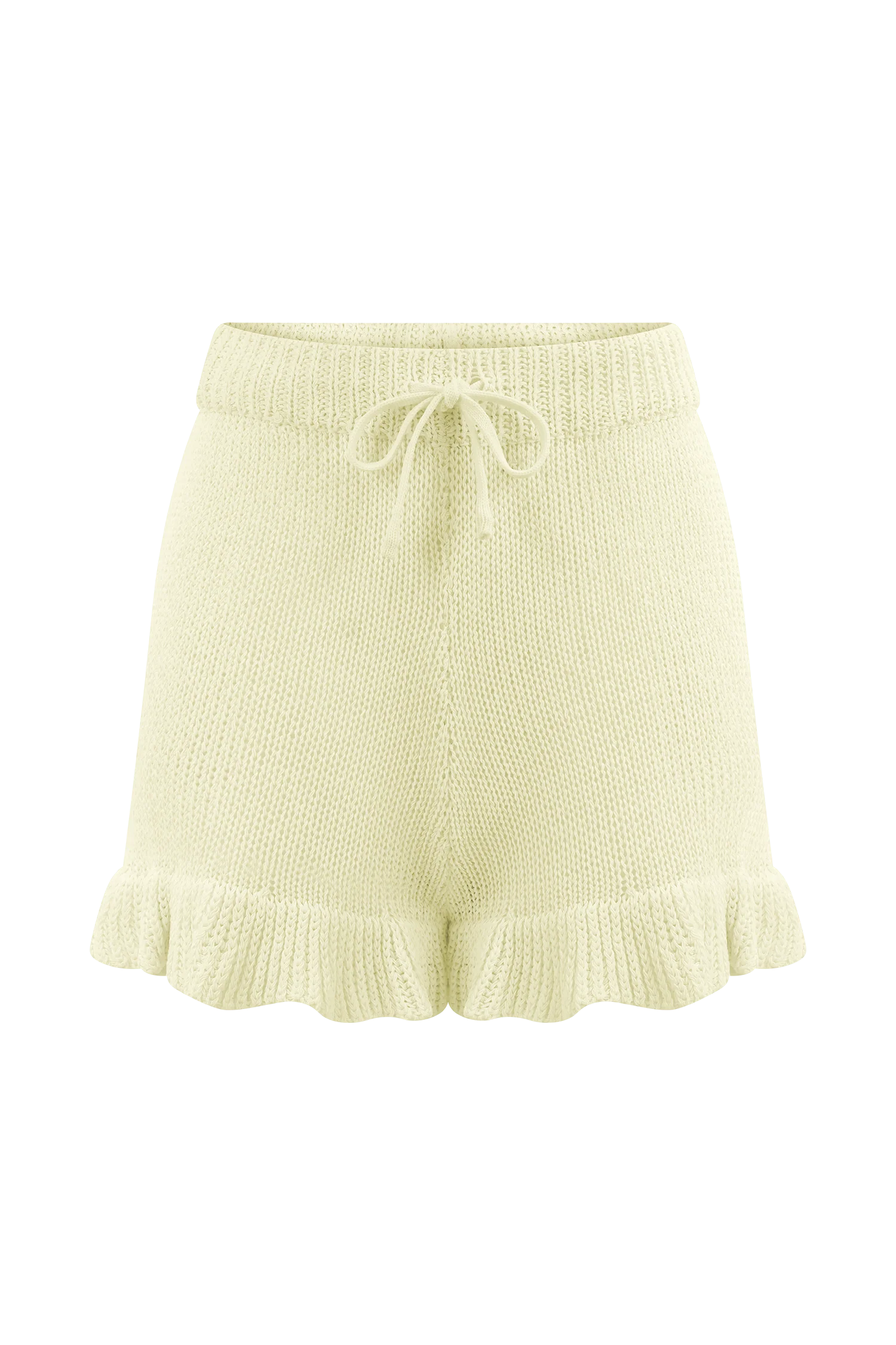 Eleanor Knit Frill Shorts - White