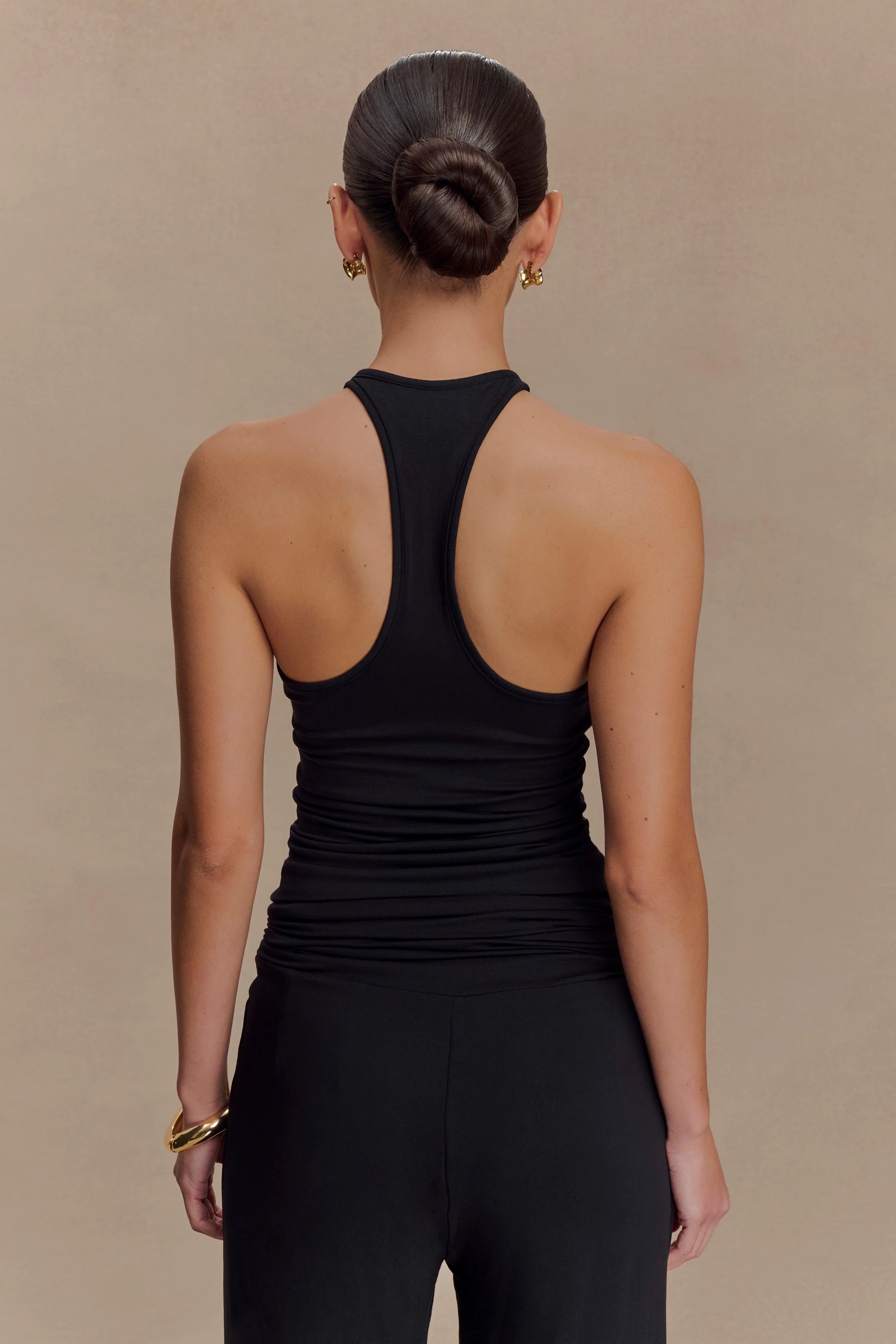 Ramona Modal Tank Top With Hardware - Black