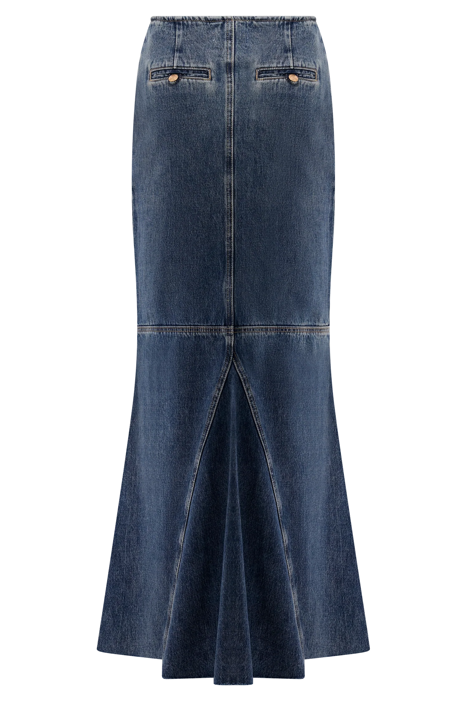 Loretta Denim Maxi Skirt - Washed Dark Blue