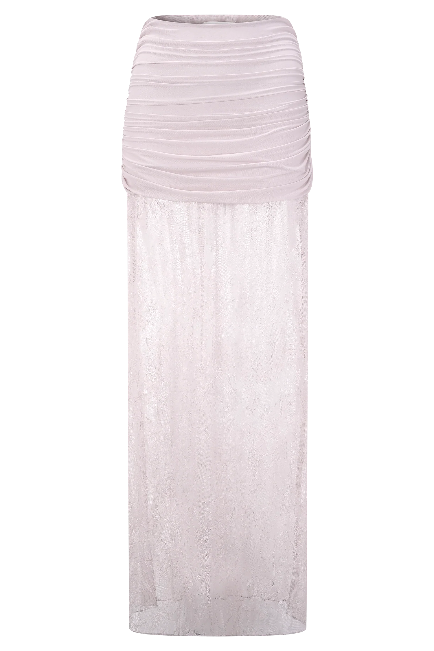 Guinevere Lace And Mesh Maxi Skirt - Lilac