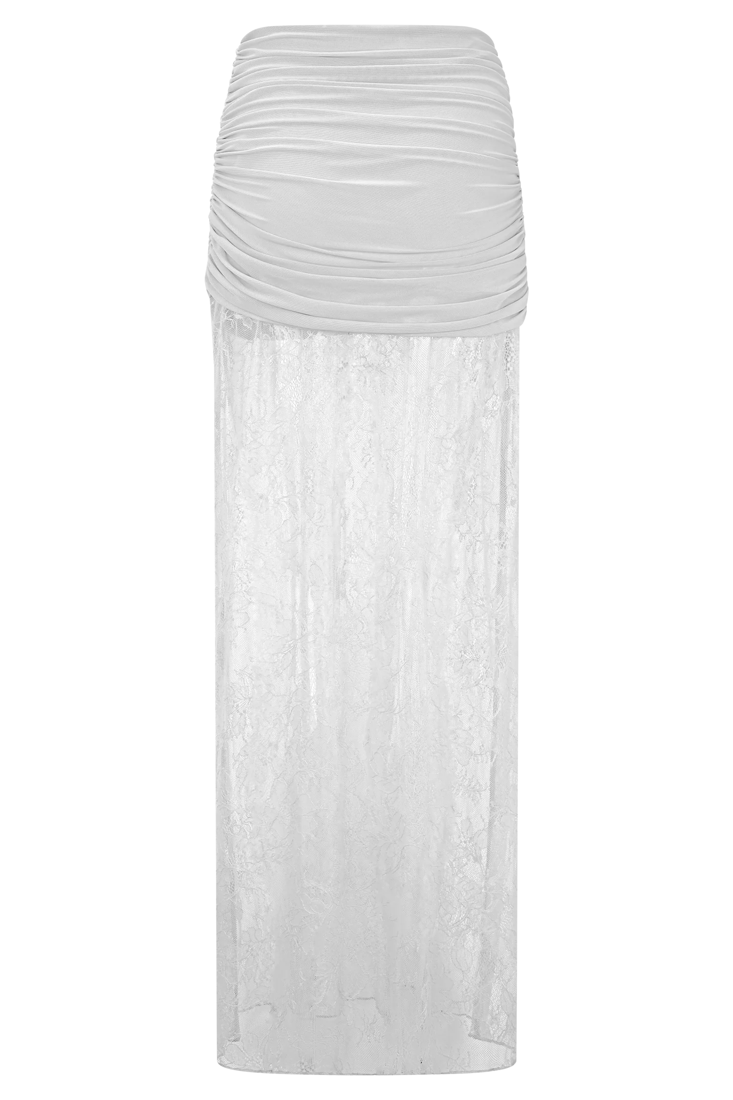 Guinevere Lace And Mesh Maxi Skirt - Ivory