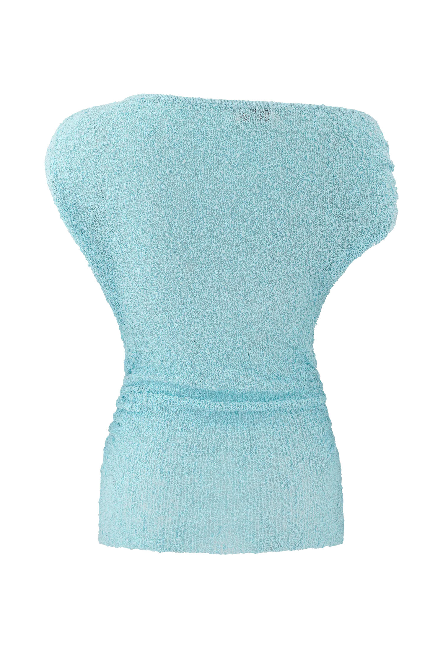 Chloe Off Shoulder Boucle Knit Top - Light Blue