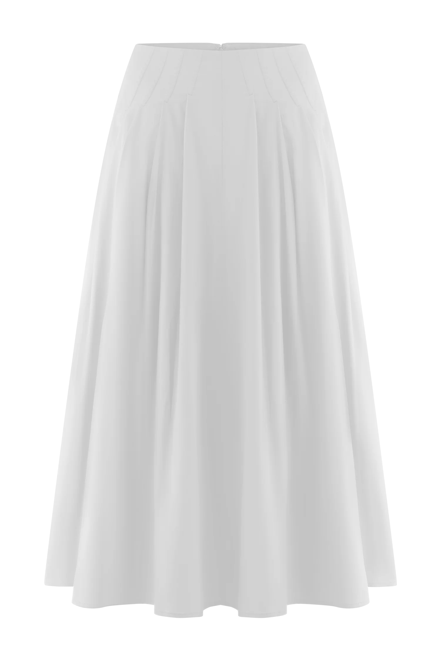 Mae A-Line Midi Skirt - White