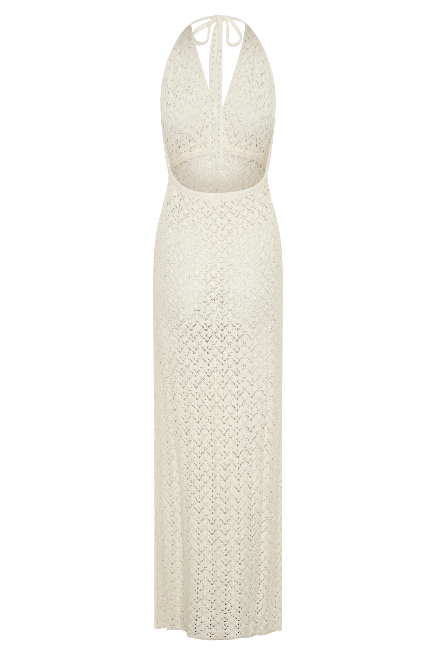 Deeliah Halterneck Crochet Maxi Dress -  Ivory