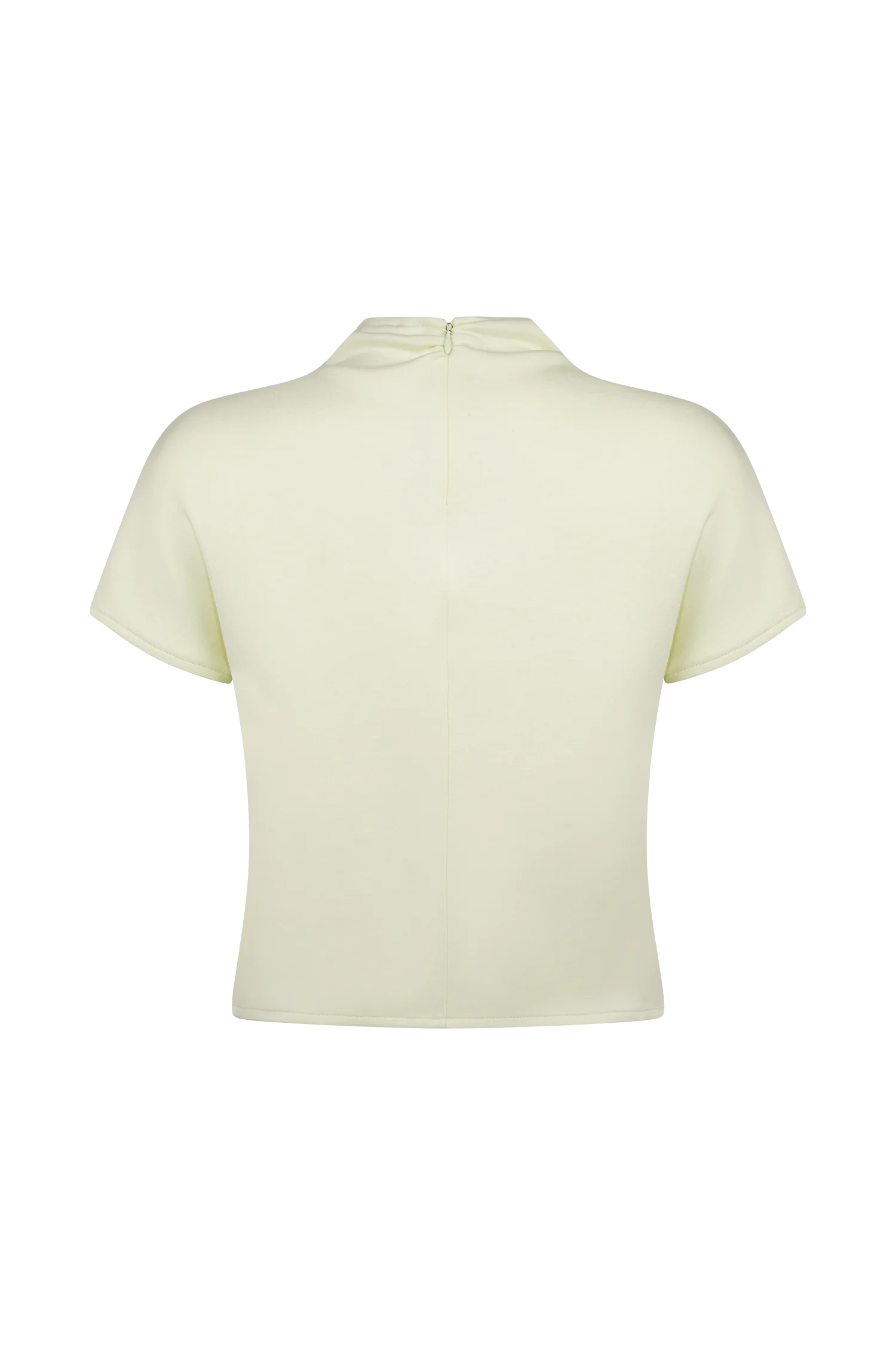 Eris High Neck Scuba Jersey Top - Ivory