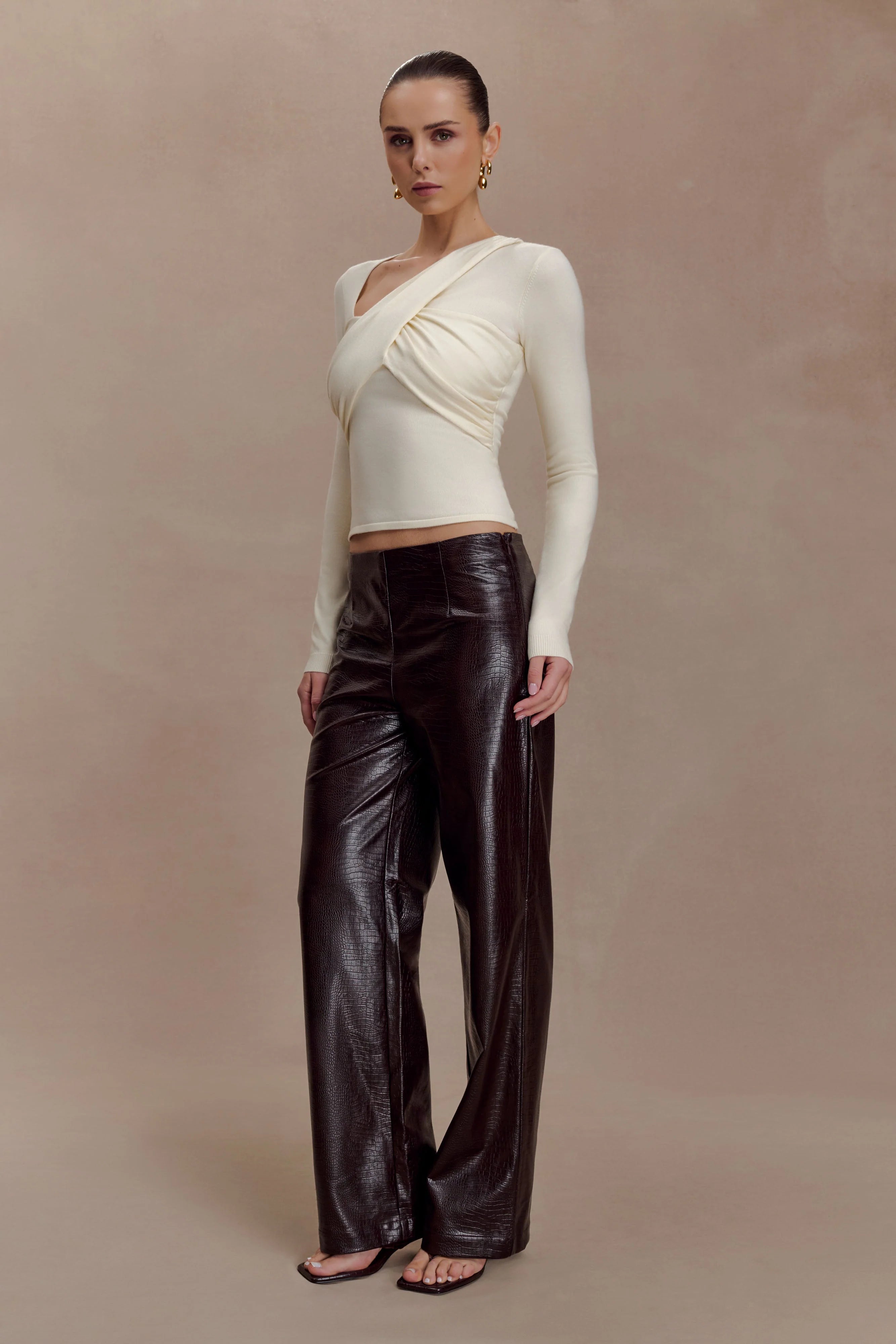 Kaylen Knit Long Sleeve Top - Ivory