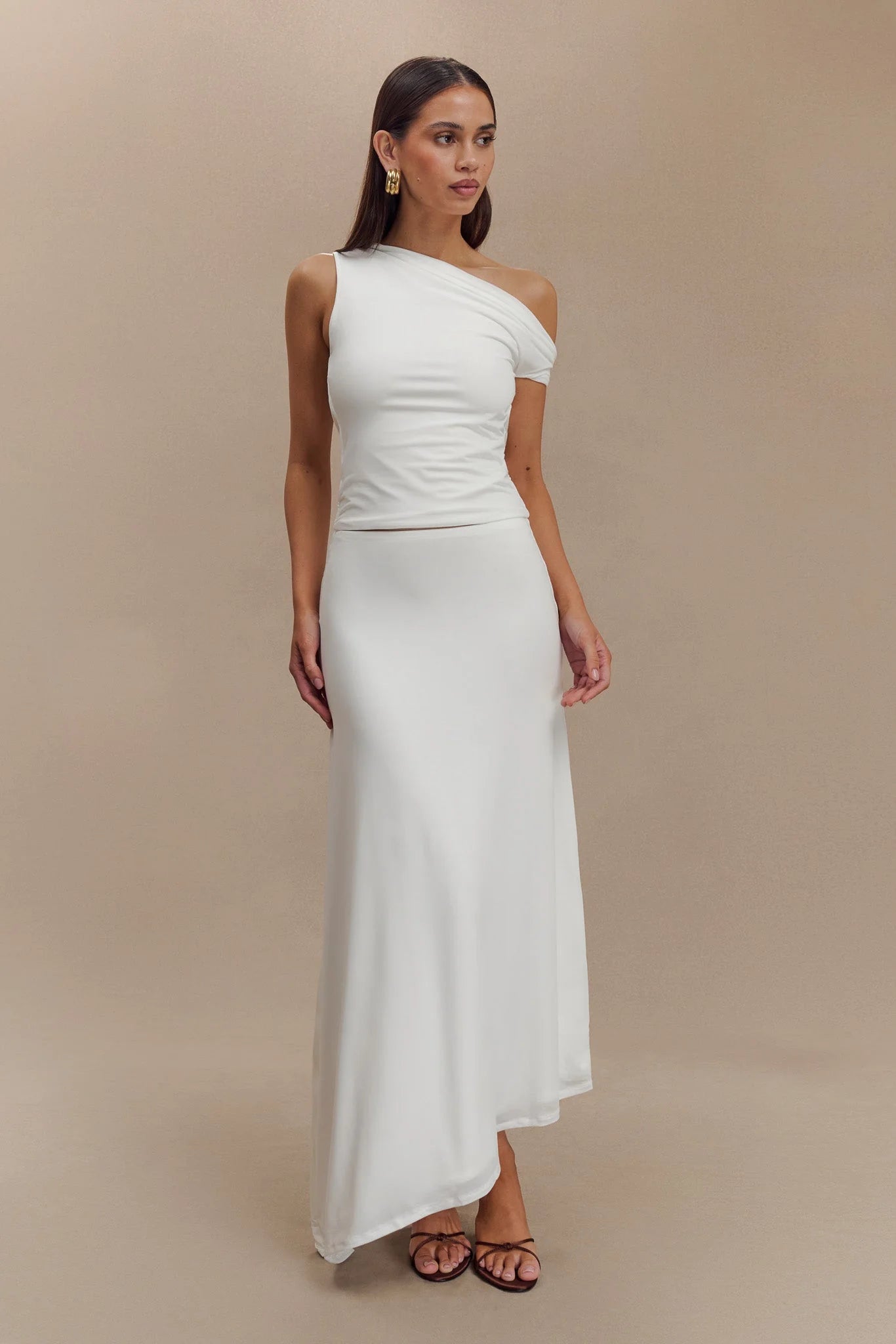 Kacey Slinky Off Shoulder Top - White