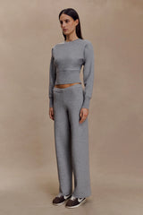 Ciaralee Cinched Waist Jumper- Grey Marle