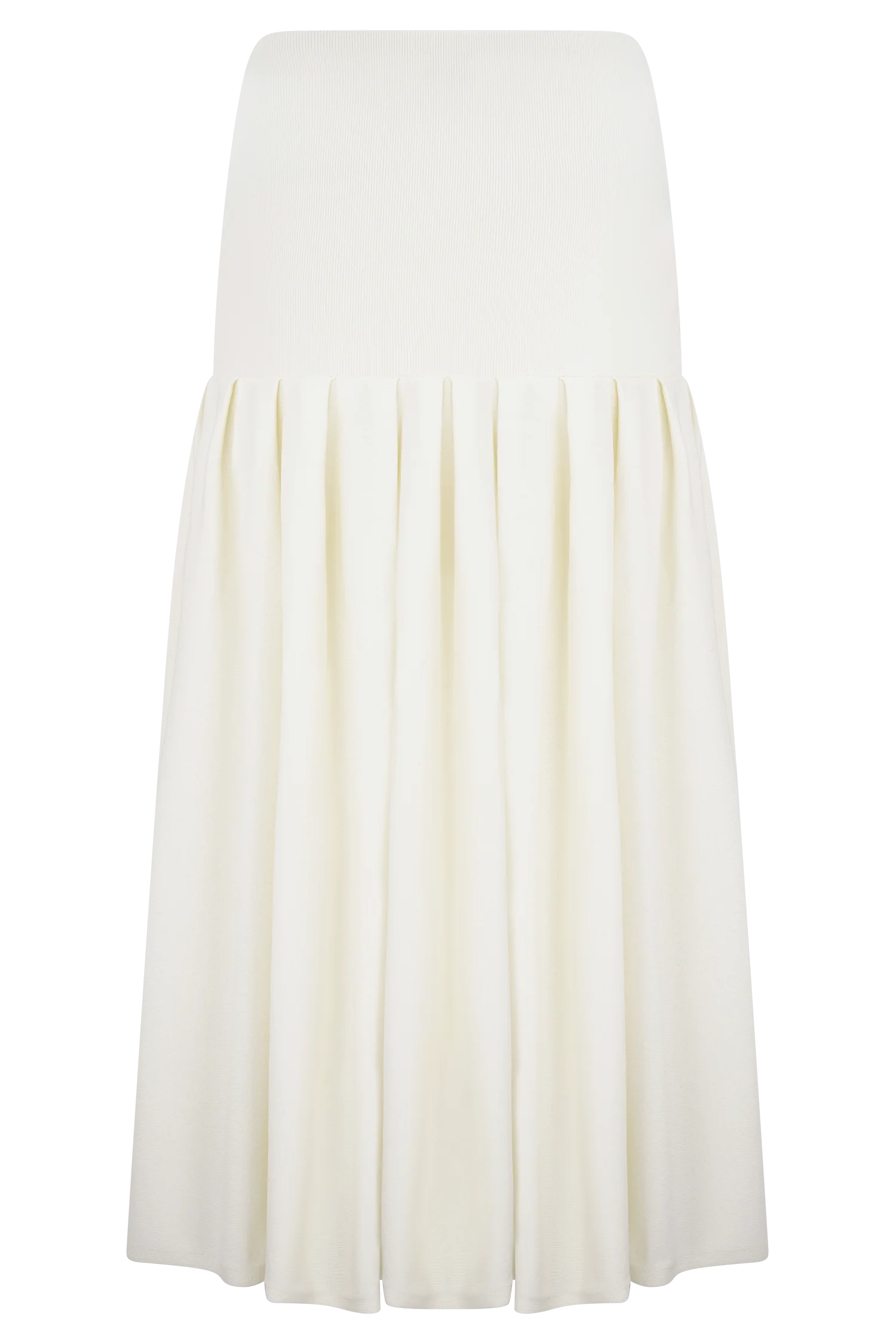 Romaine Bandage Knit Midi Skirt - Ivory