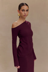 Miles Off Shoulder Knit Top - Plum