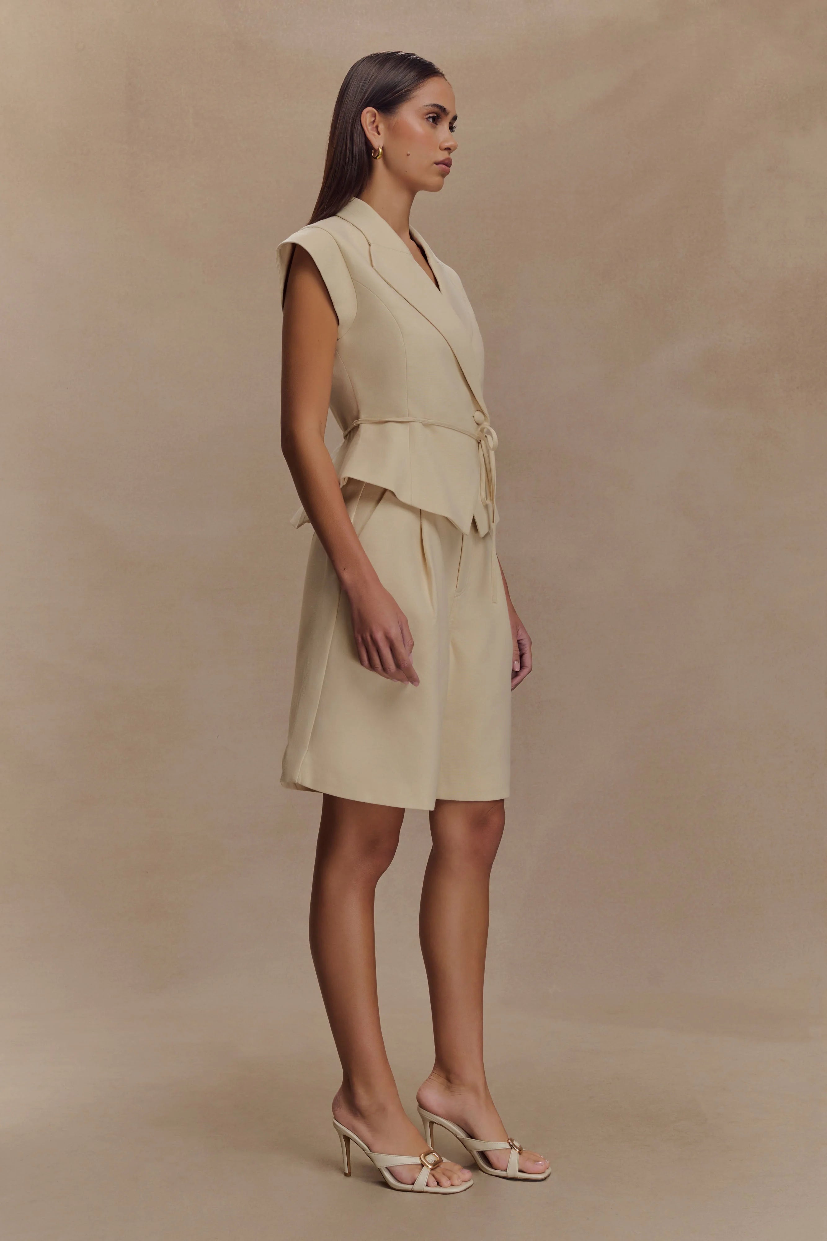 Andina Linen Shorts - Natural Beige