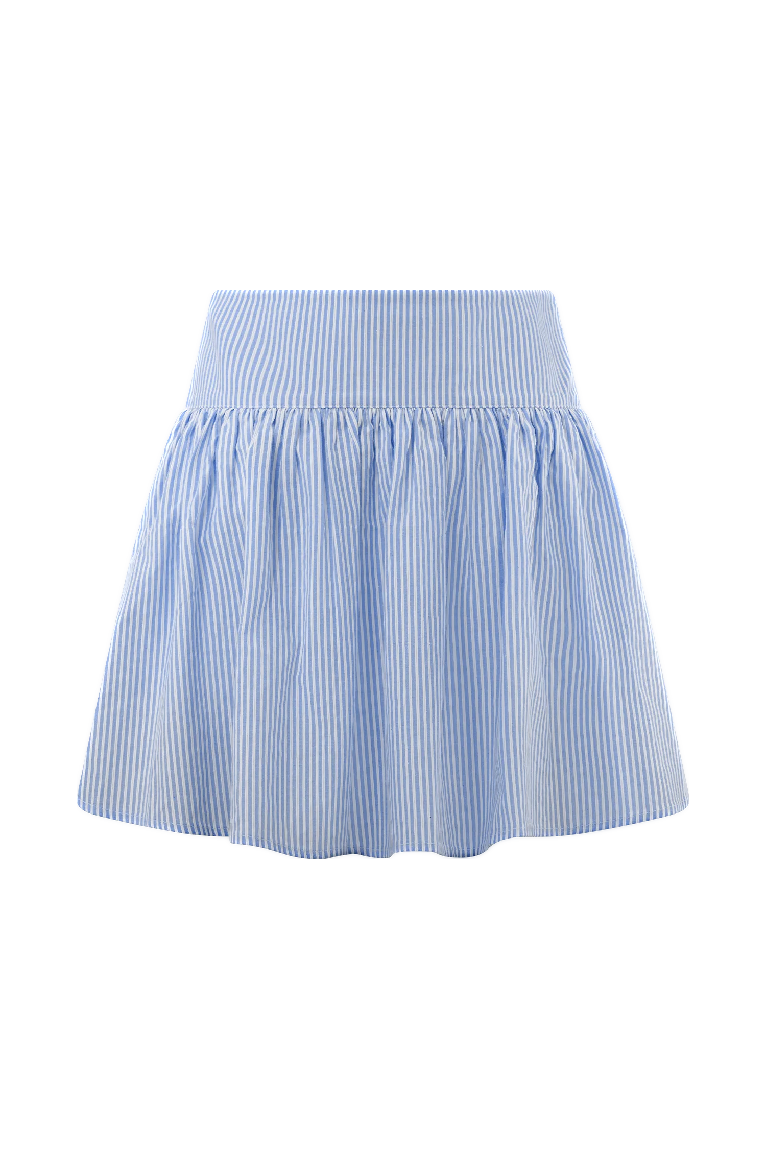 Gretel Hem Mini Skirt - Blue Pinstripe