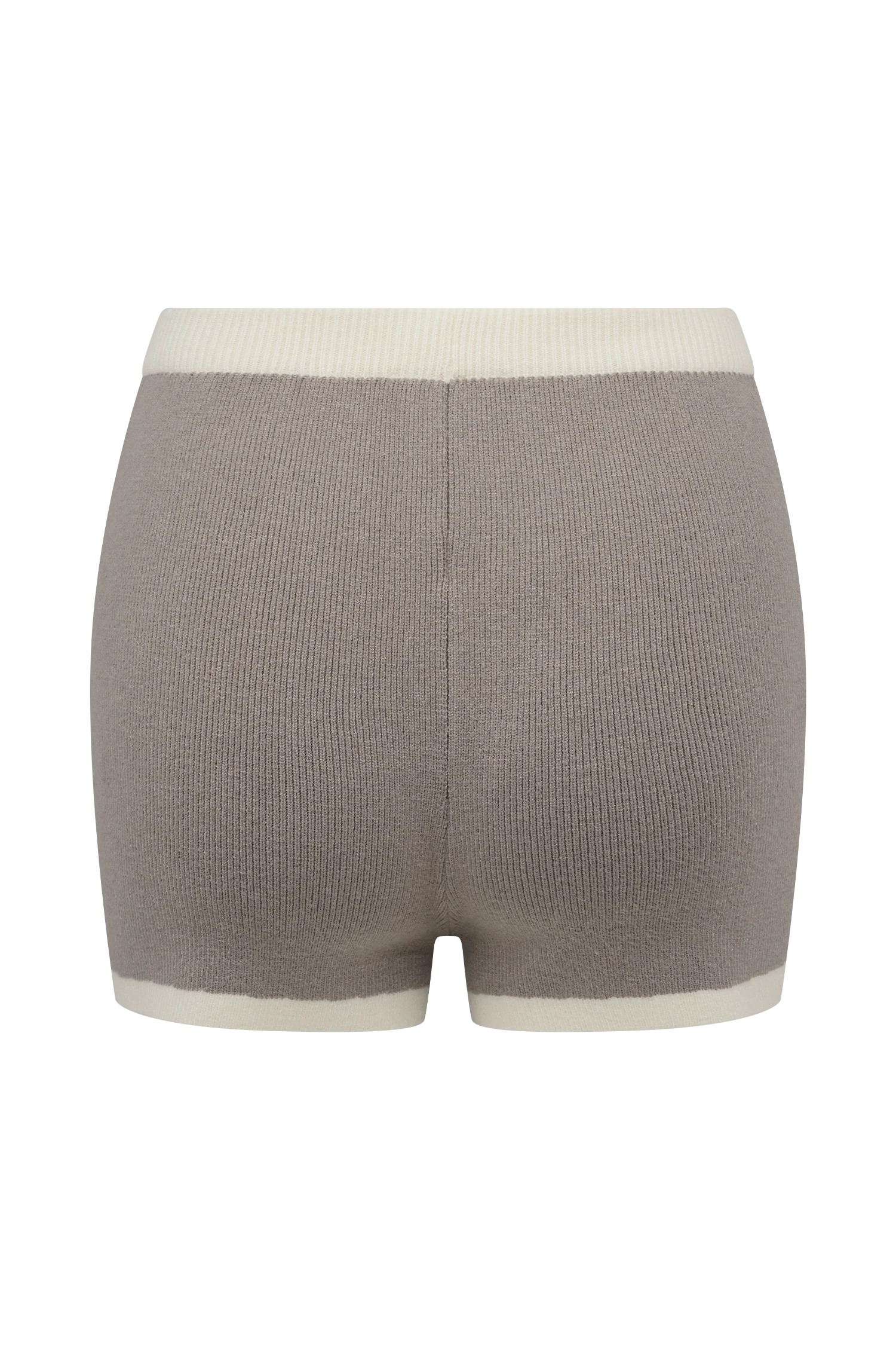 Julianne Contrast Knit Shorts - Pebble/Ivory