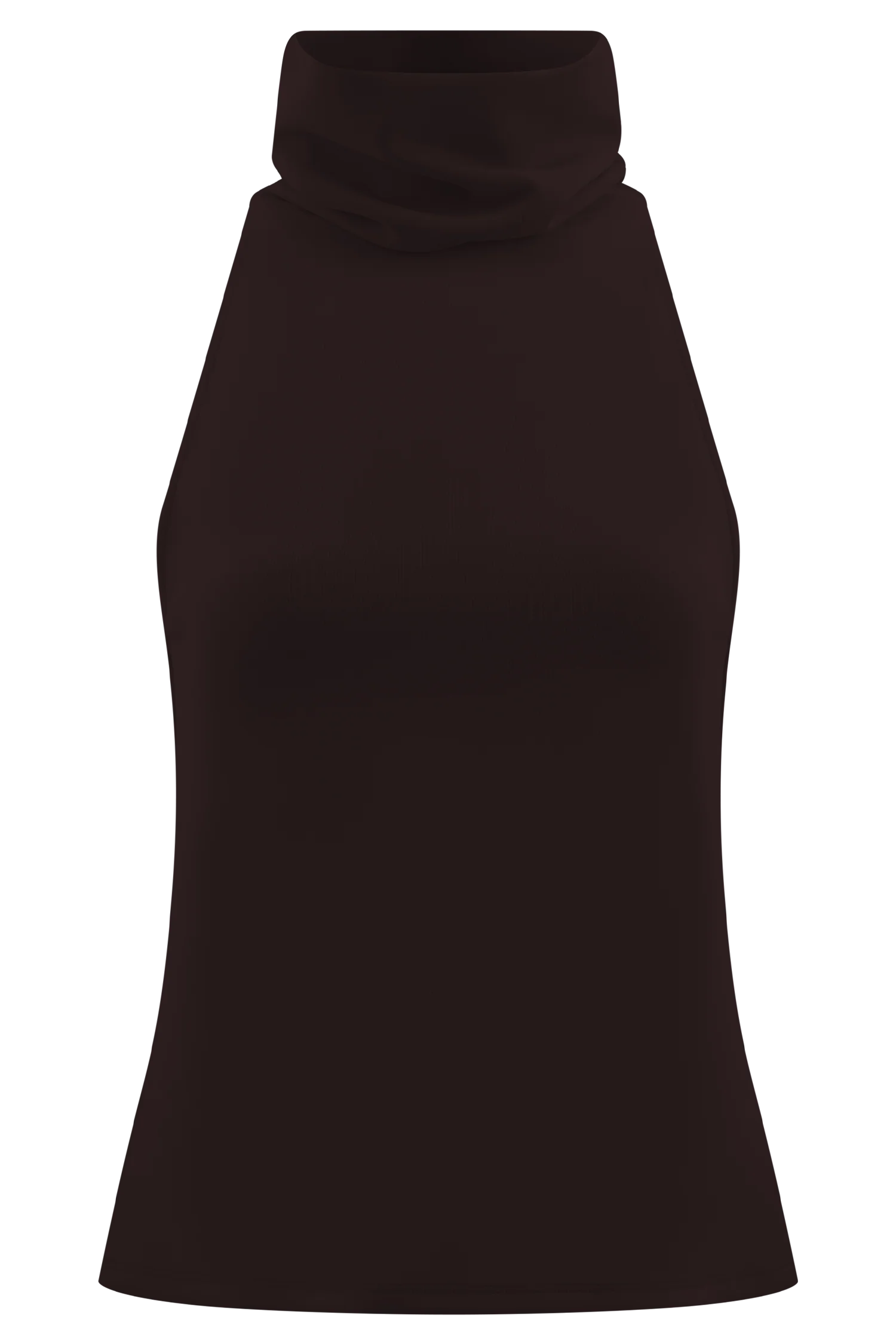 Birdie High Neck Sleeveless Top - Chocolate