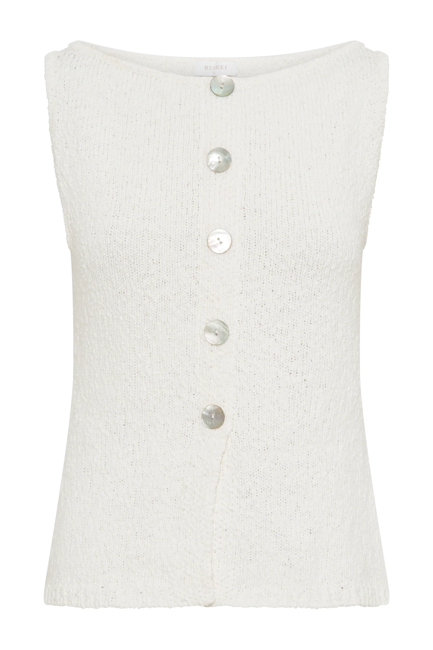 Mackie Boucle Longline Vest - White
