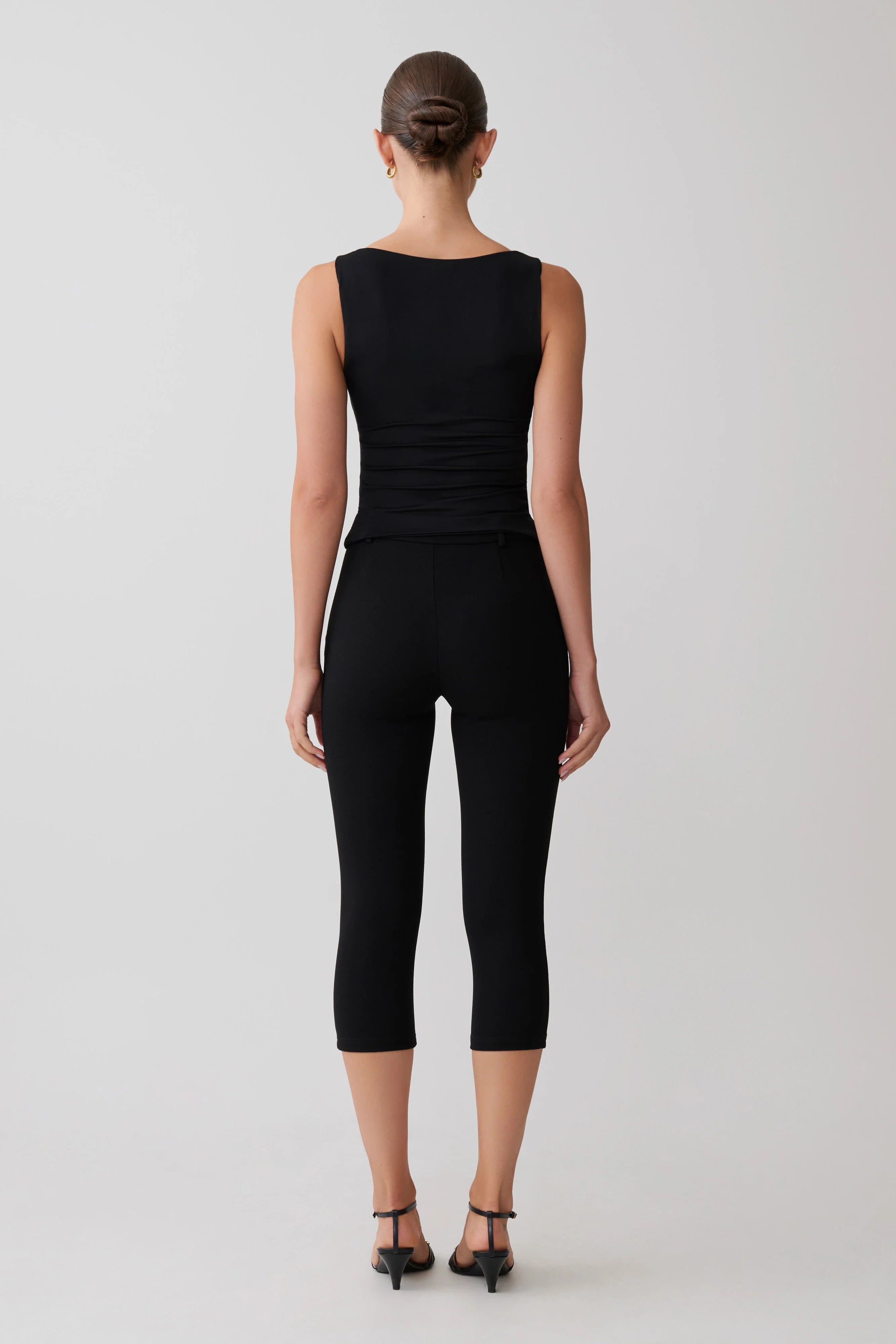 Millie Twist Sleeveless Top - Black