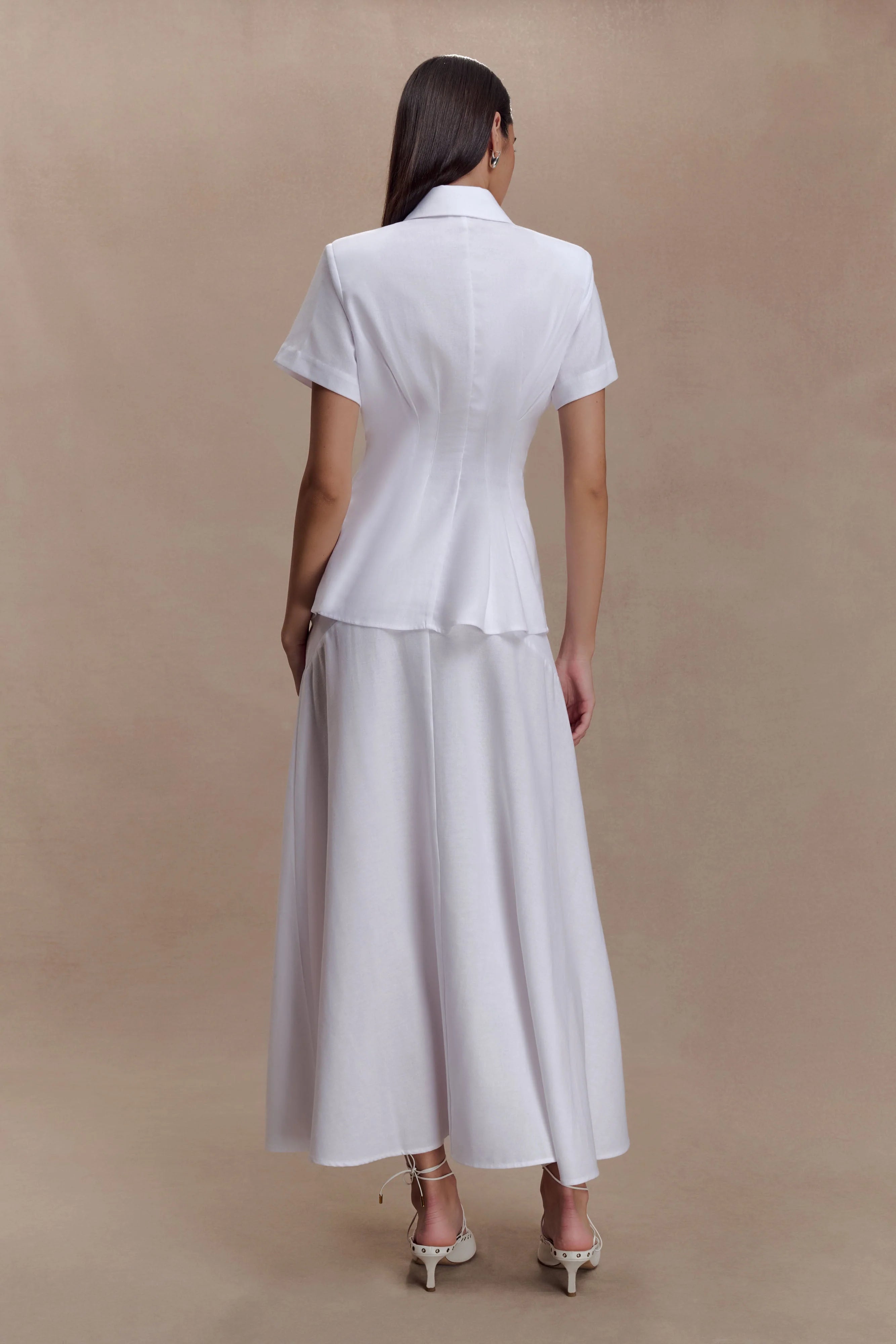 Selma Short Sleeve Linen Shirt - White