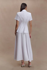 Selma Short Sleeve Linen Shirt - White
