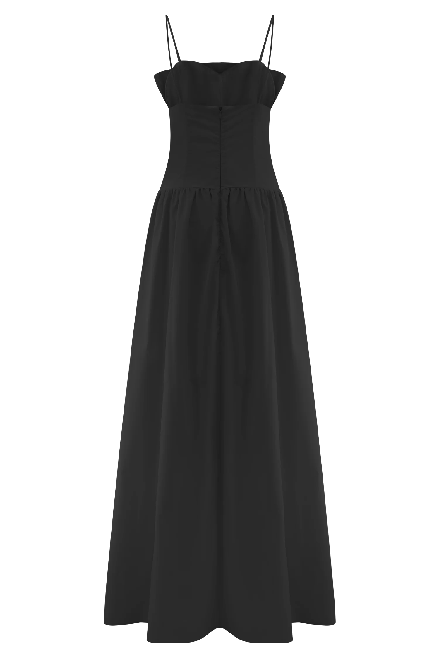 Janis Cotton Frill Maxi Dress - Black
