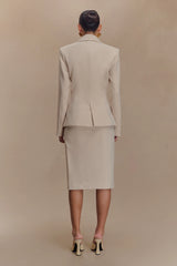 Max Cinched Waist Blazer - Ivory Stone