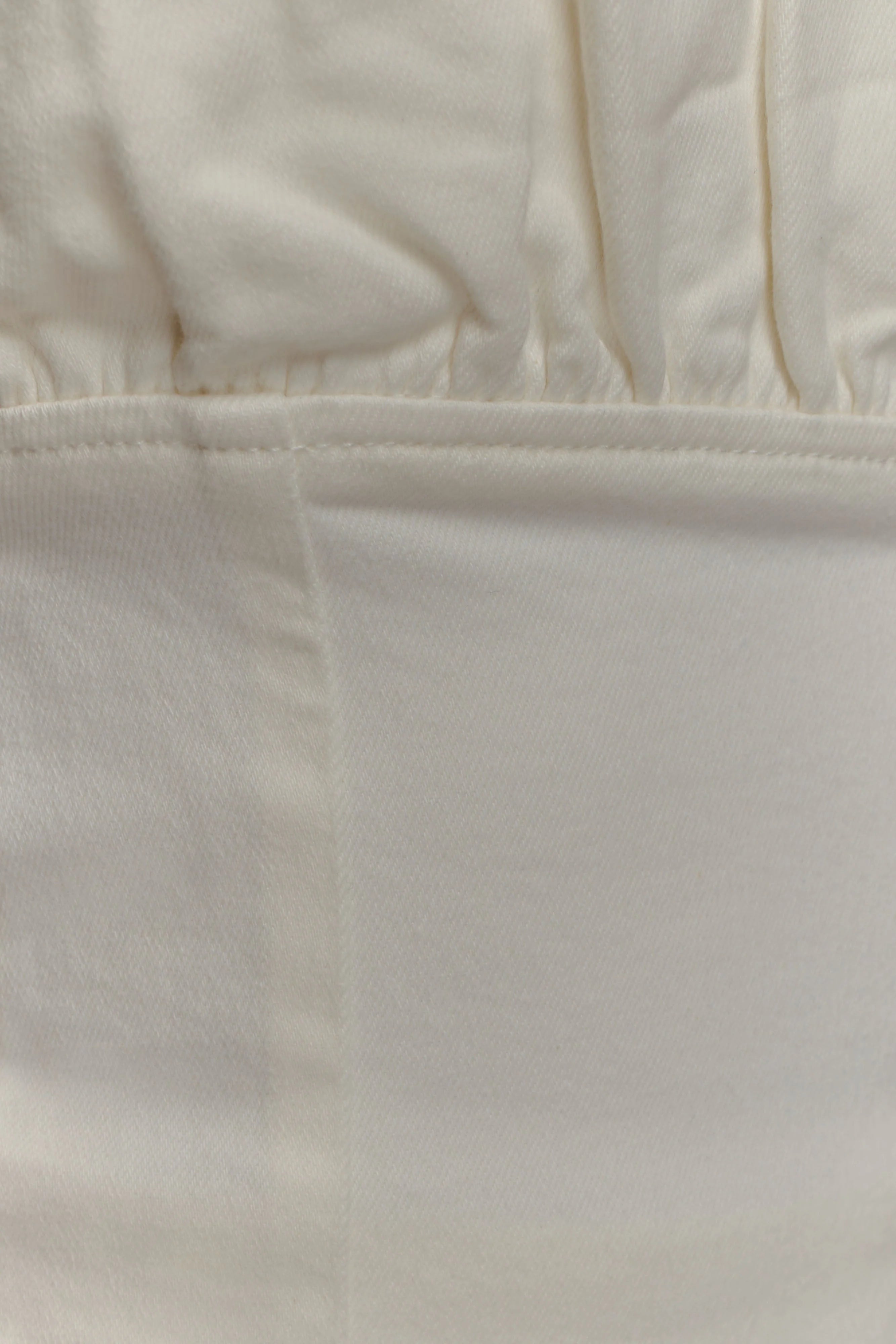 Cecilia Denim Frill Corset - White
