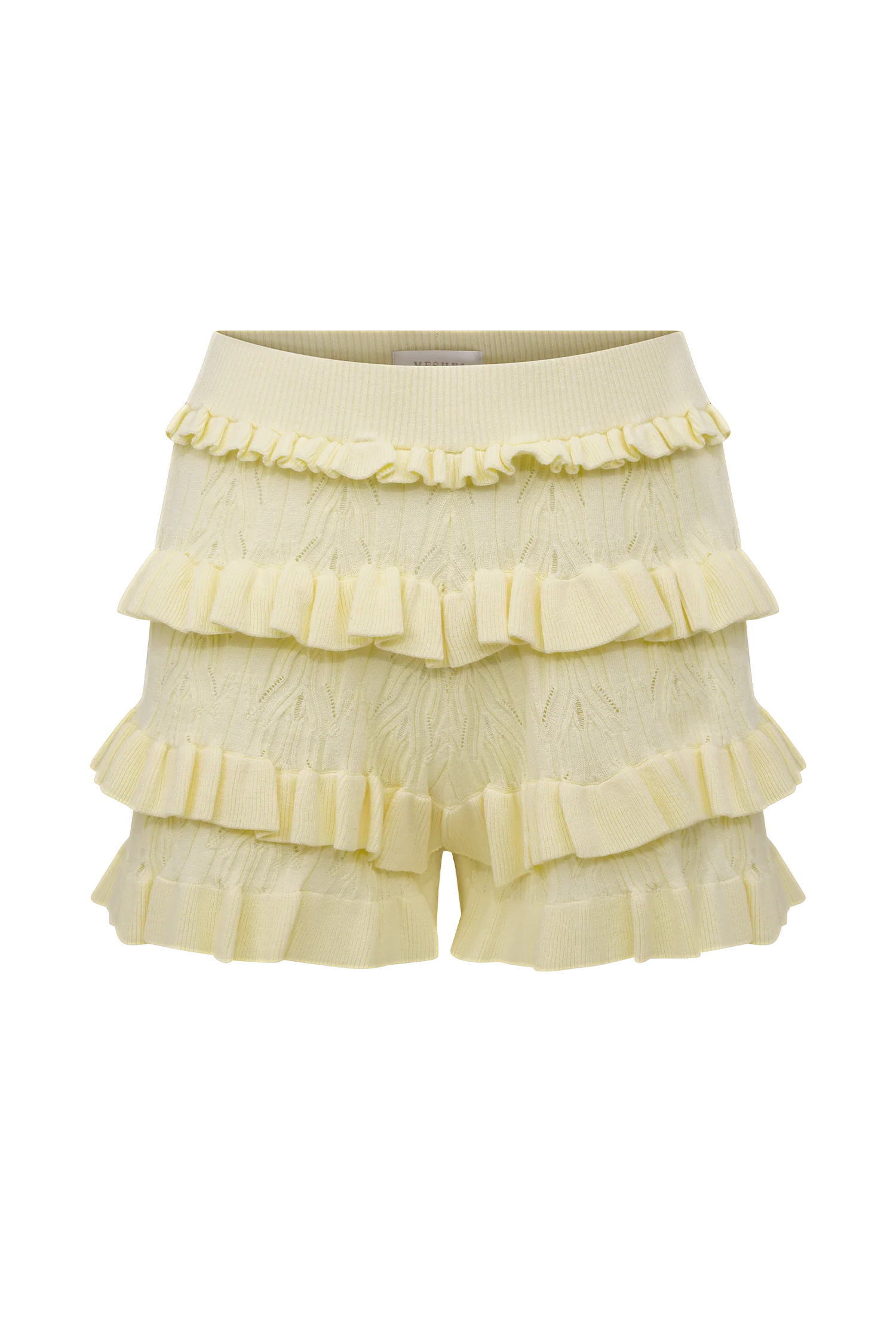 Amy Pointelle Knit Frill Bloomers - Lemon