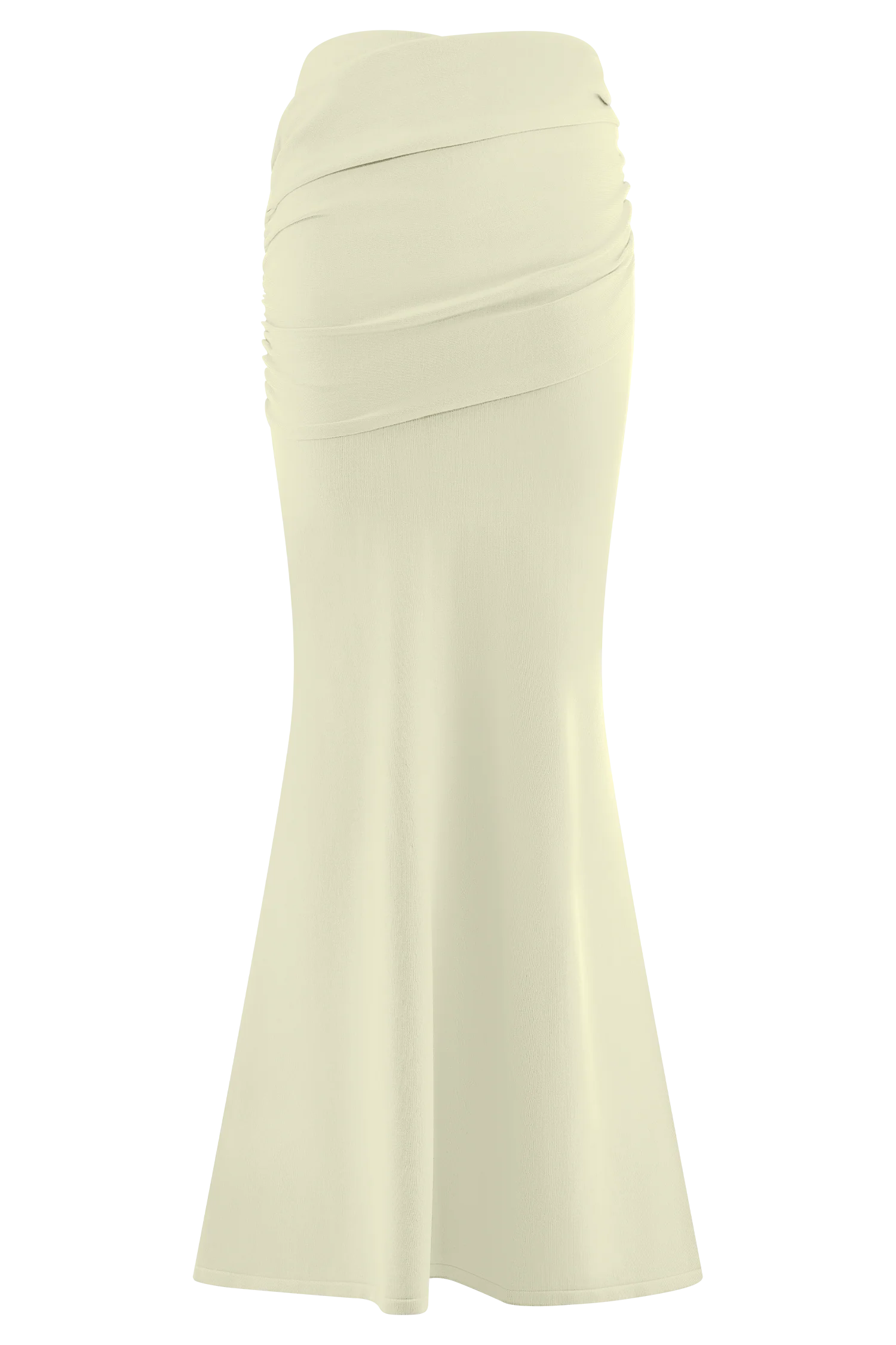 Irene Gathered Knit Maxi Skirt - Ivory