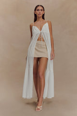 Lenny Front Tie Top - White