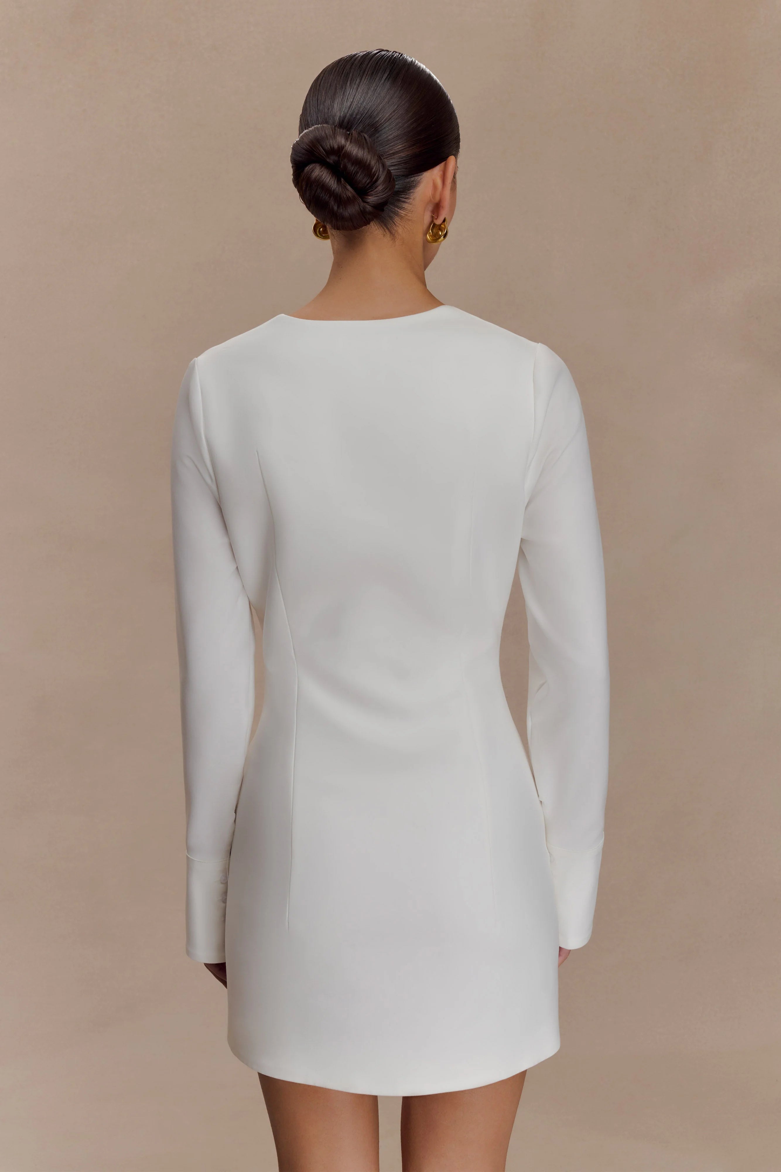 Carina Peplum Cotton Shirt Dress - White