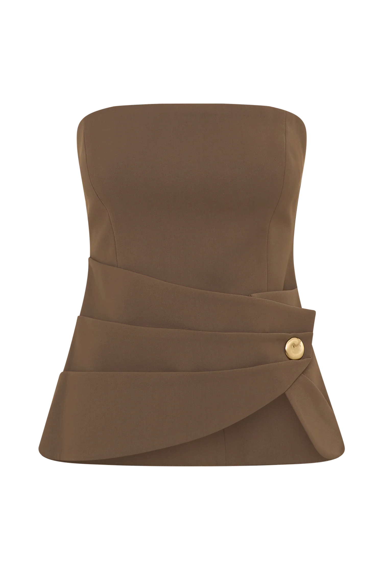 Faith Strapless Suiting Top - Cacao Brown