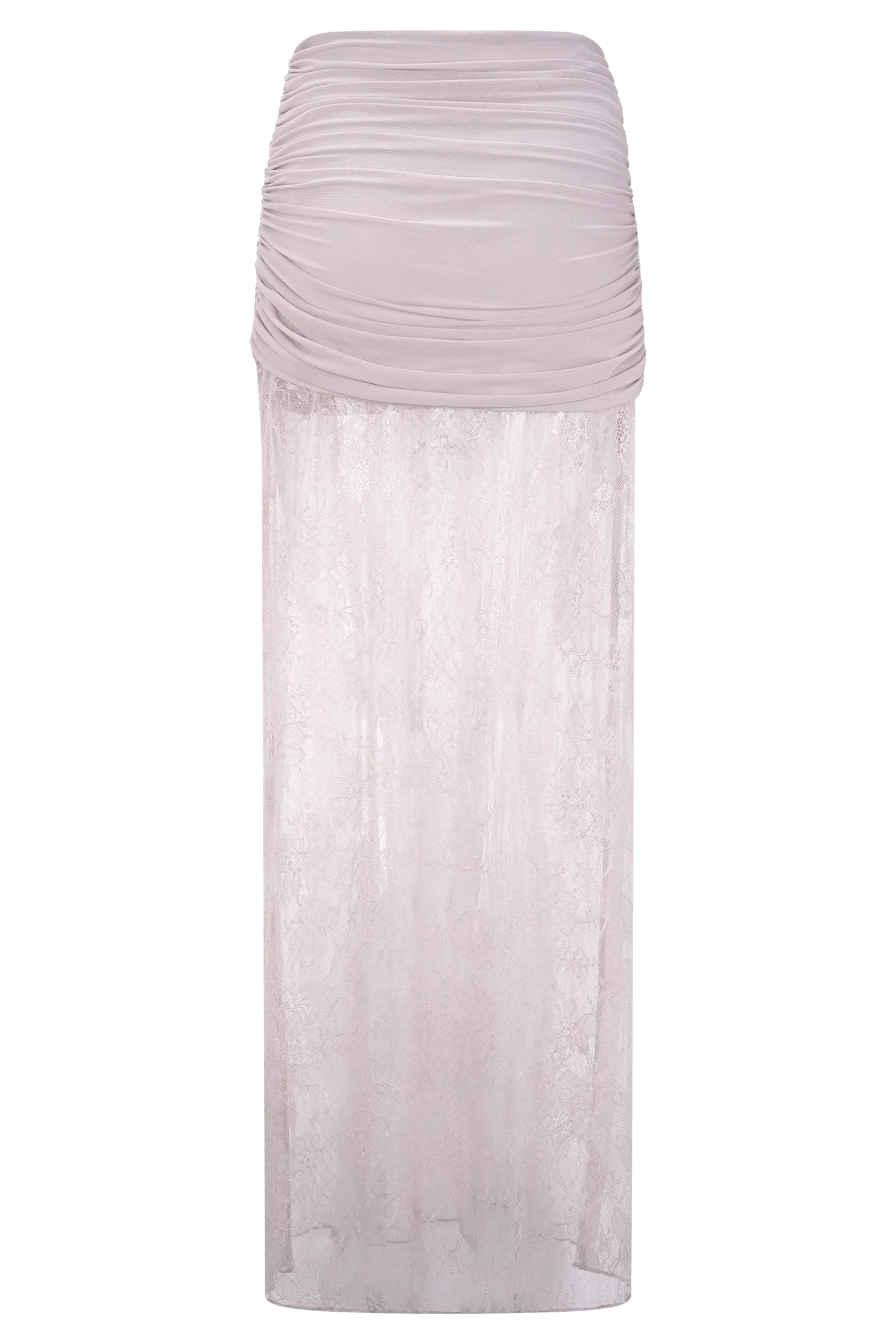 Guinevere Lace And Mesh Maxi Skirt - Lilac