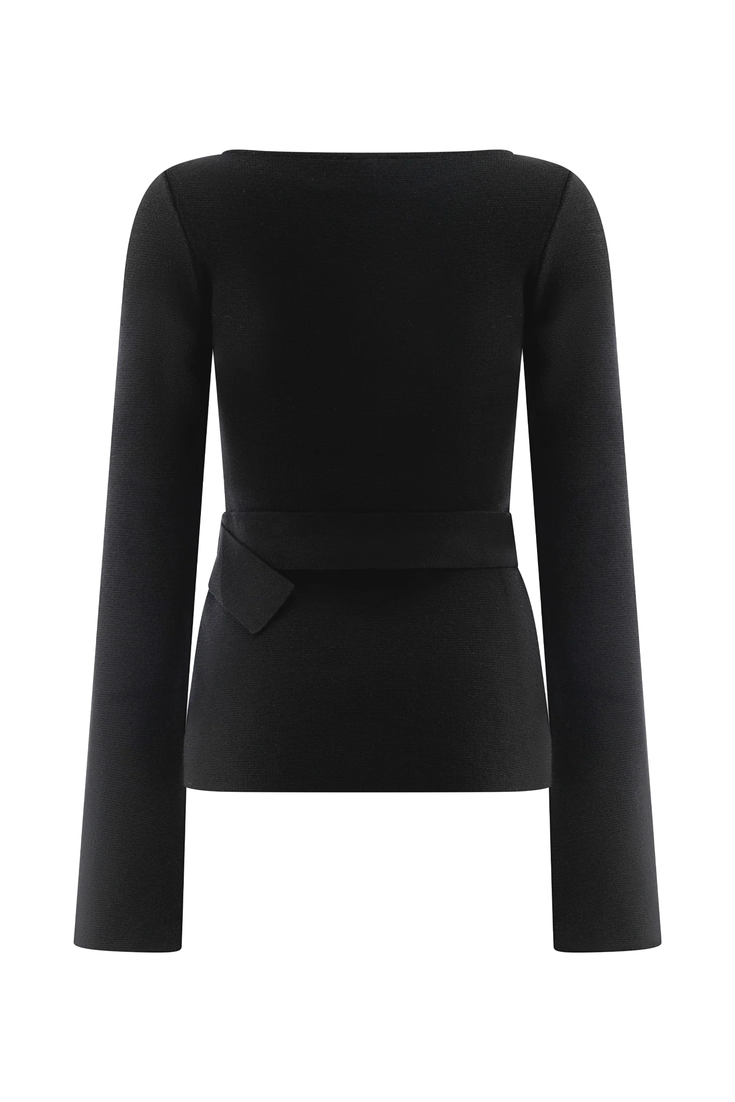 Justine Belted Knit Top - Black