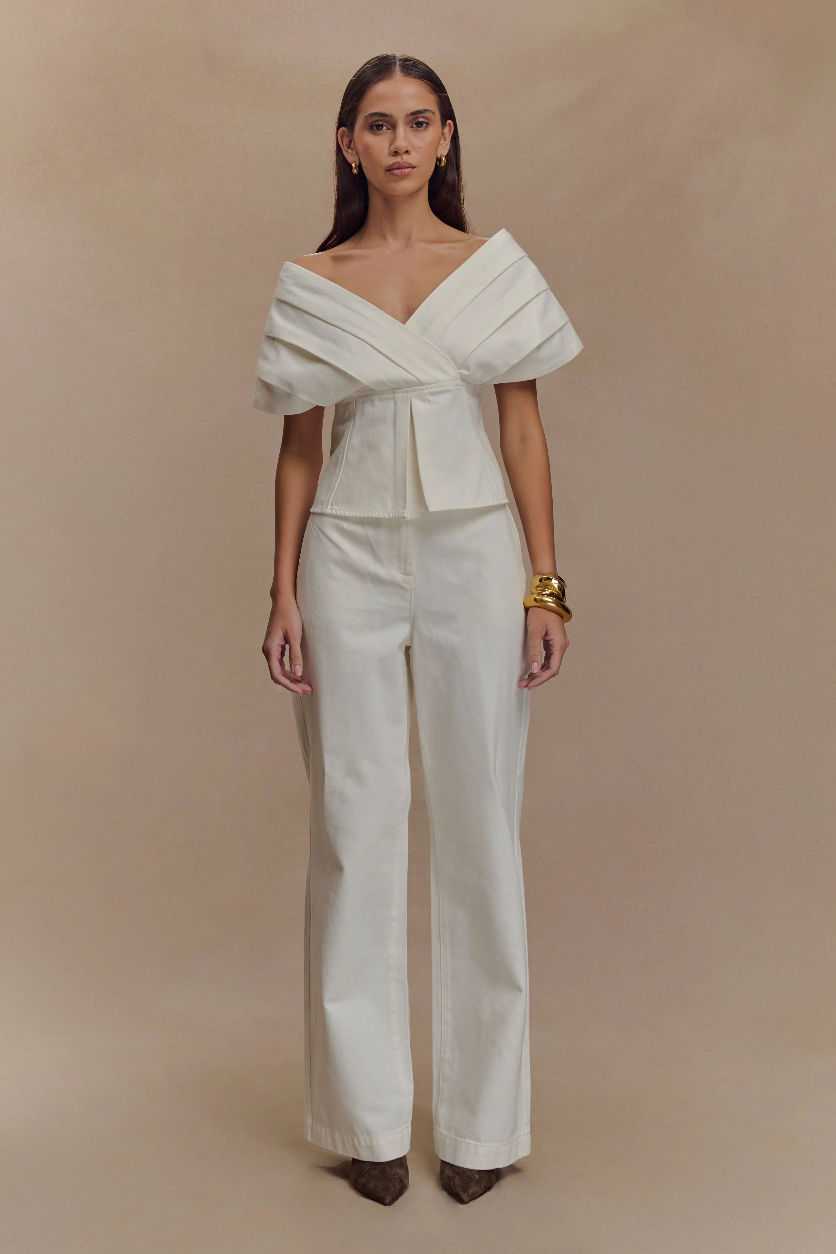 Rayne Wide Leg Denim Jeans - White