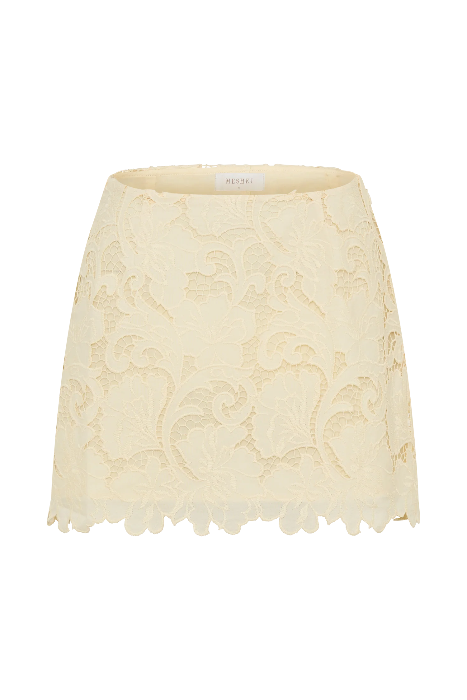 Tessa Broderie Mini Skirt - Lemon