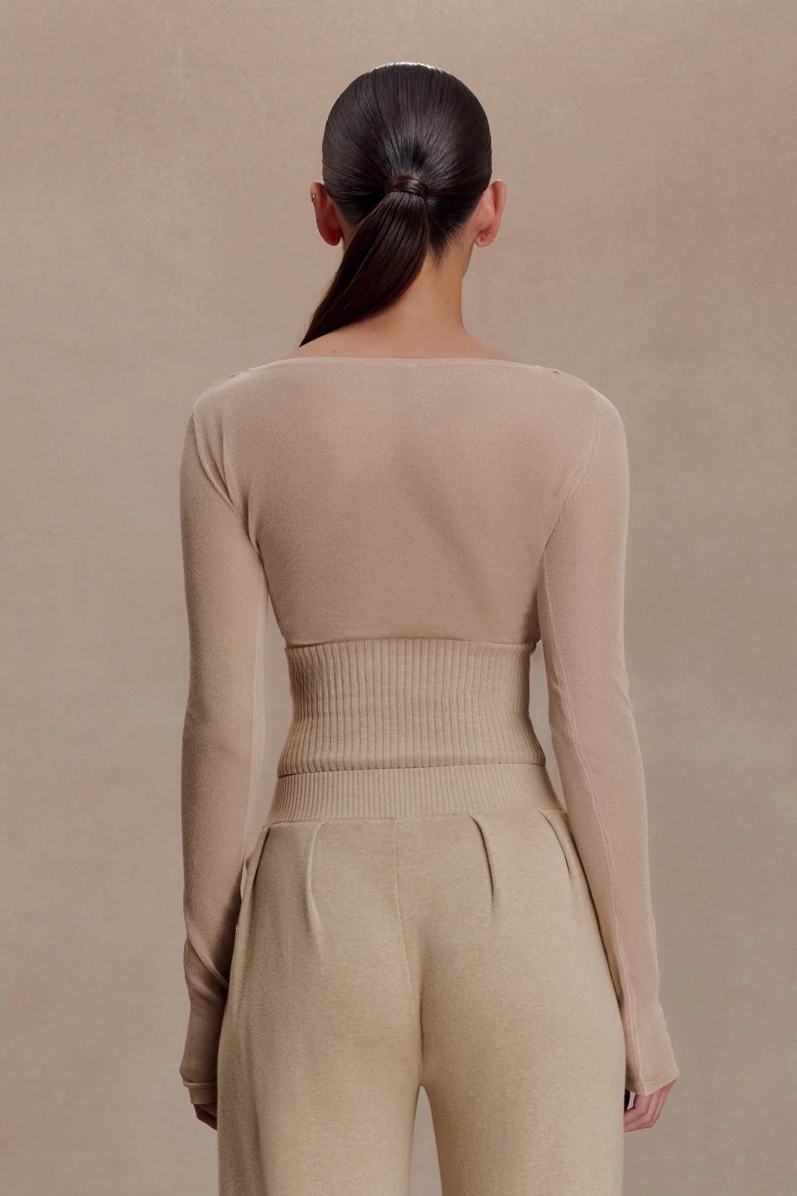 Brionee Silk Blend Knit Top - Sand