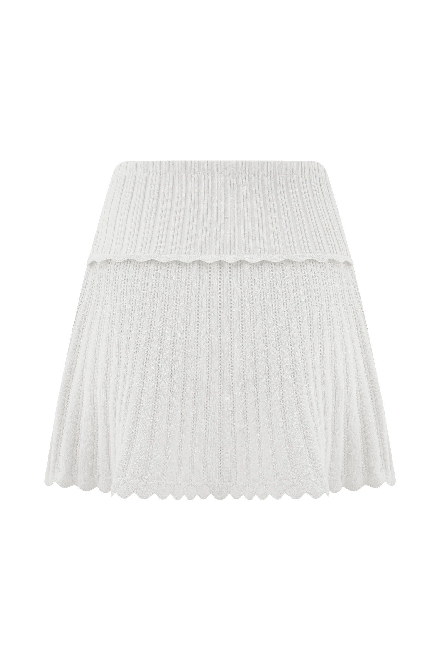 Indy Pointelle Knit Mini Skirt - Ivory