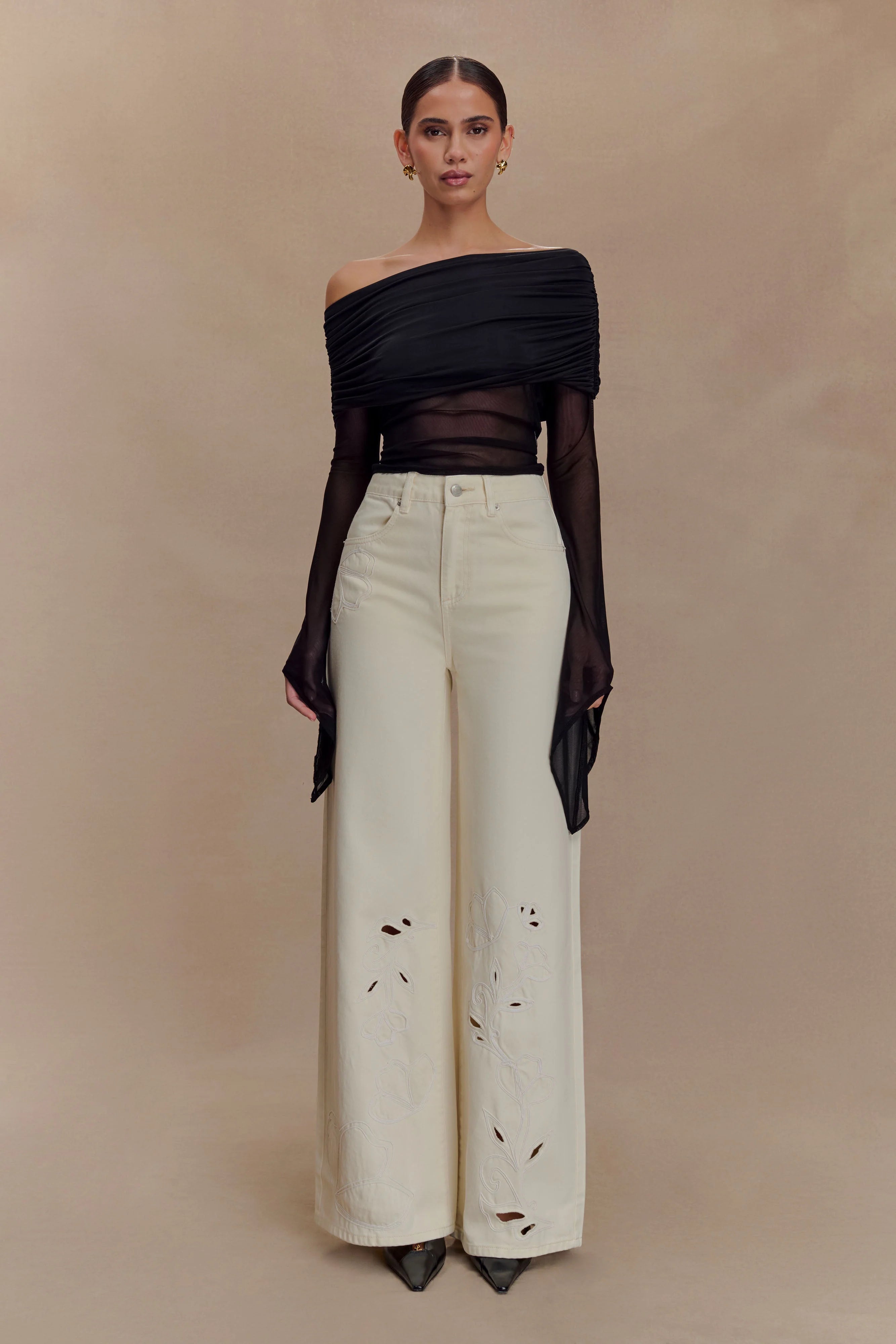 Dahlia One Shoulder Top - Black