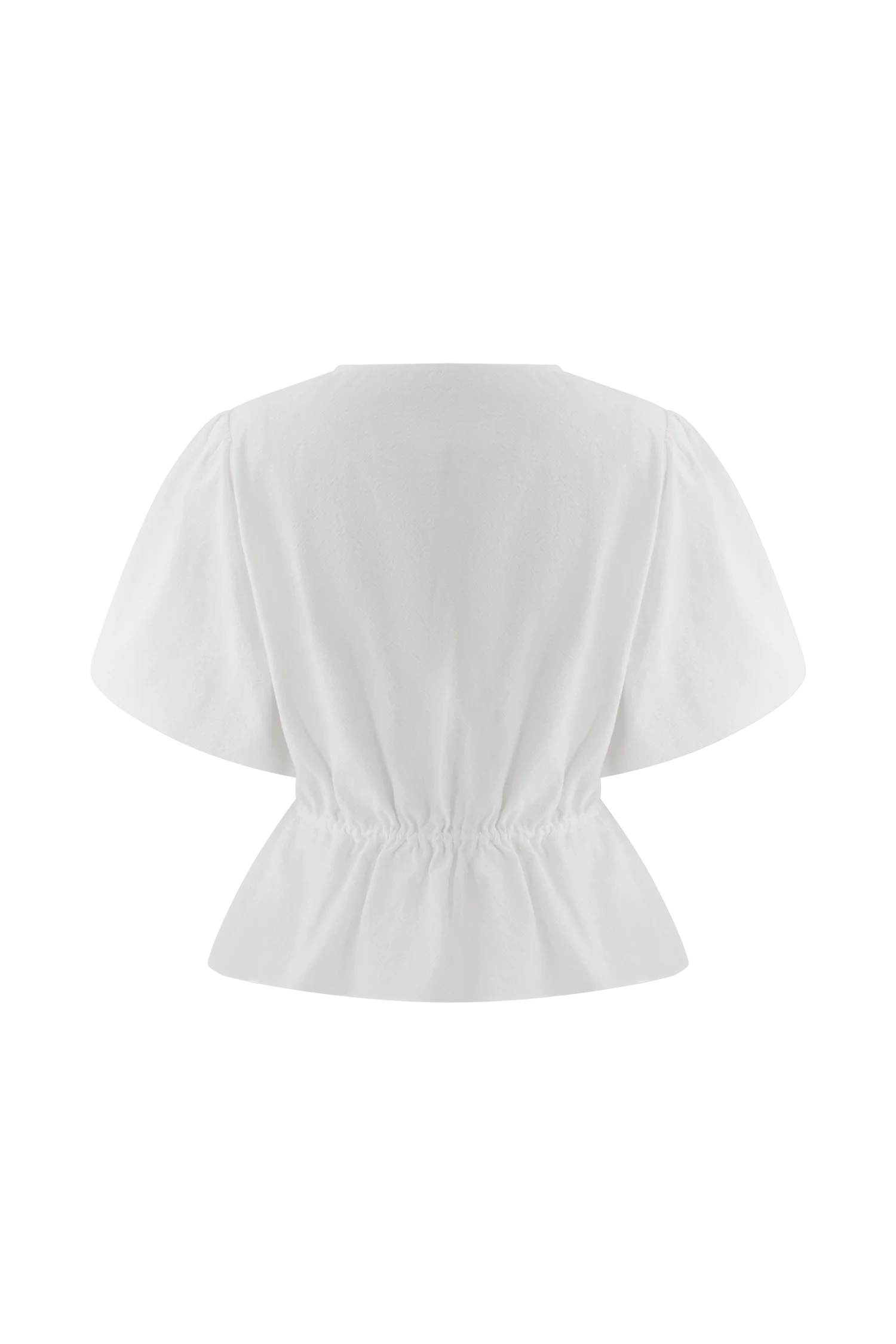 Emilie Puff Sleeve Cotton Top - White