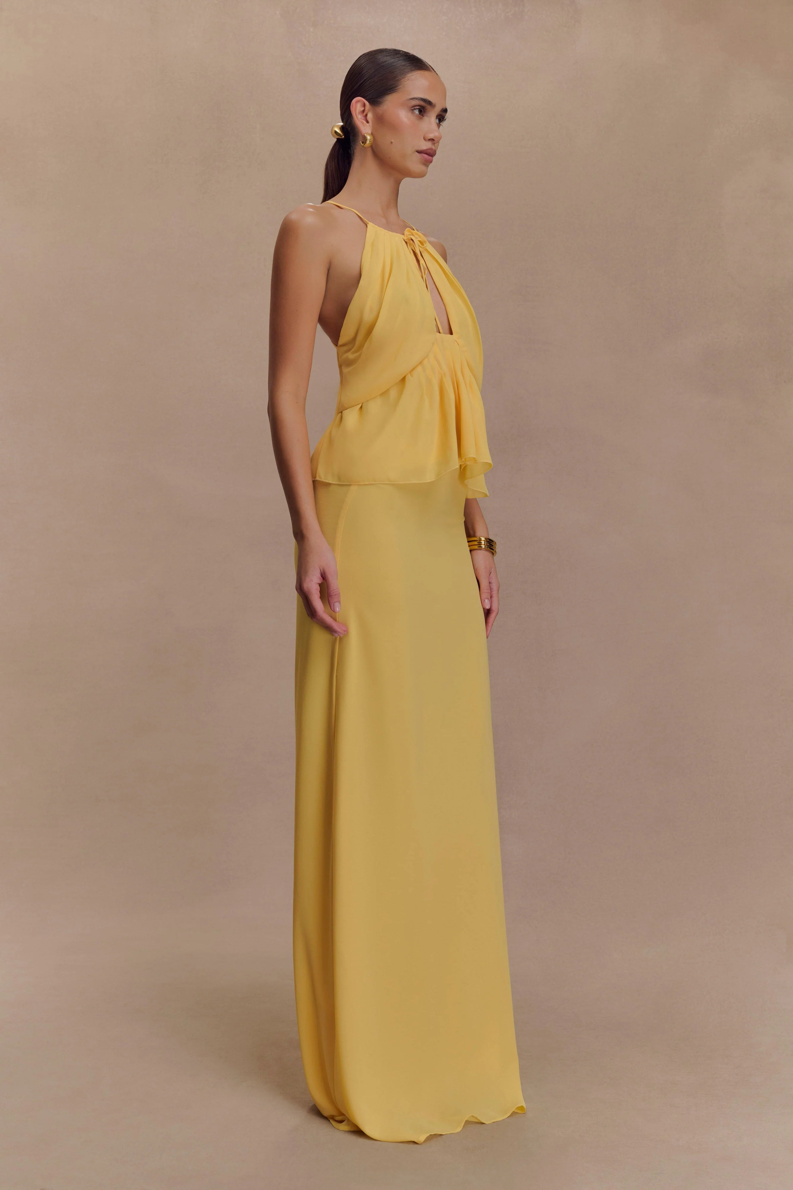 Katalina Chiffon Maxi Skirt - Butterscotch