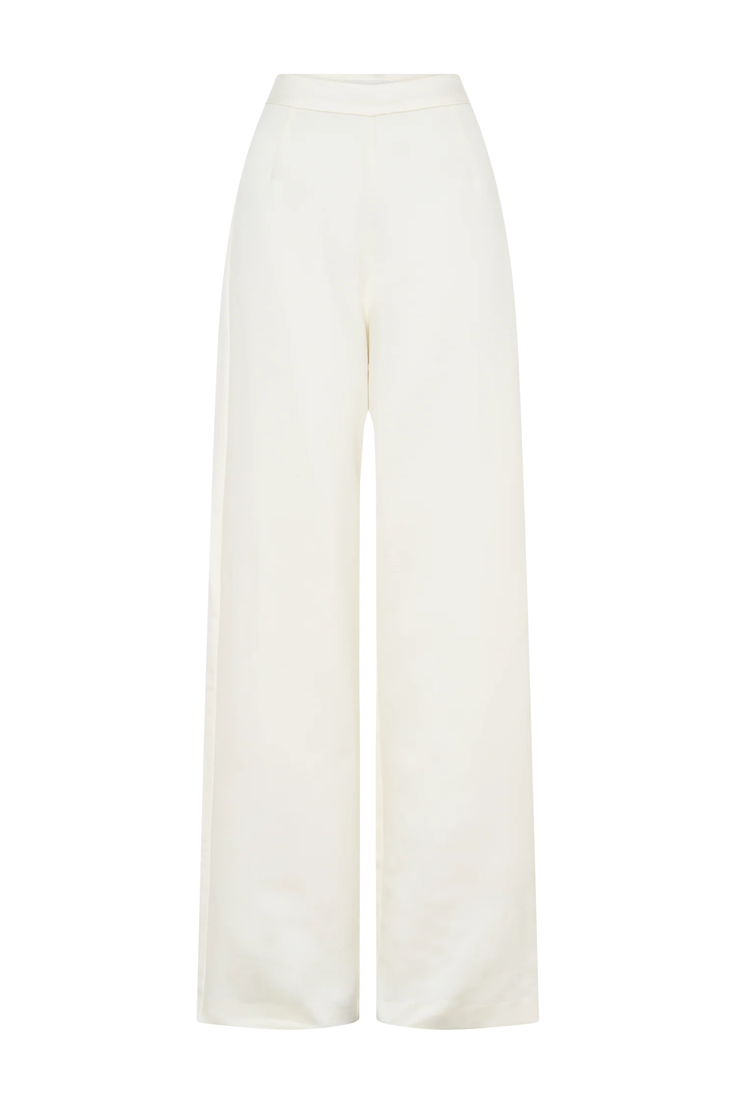 Ada Satin Straight Leg Pant - Ivory