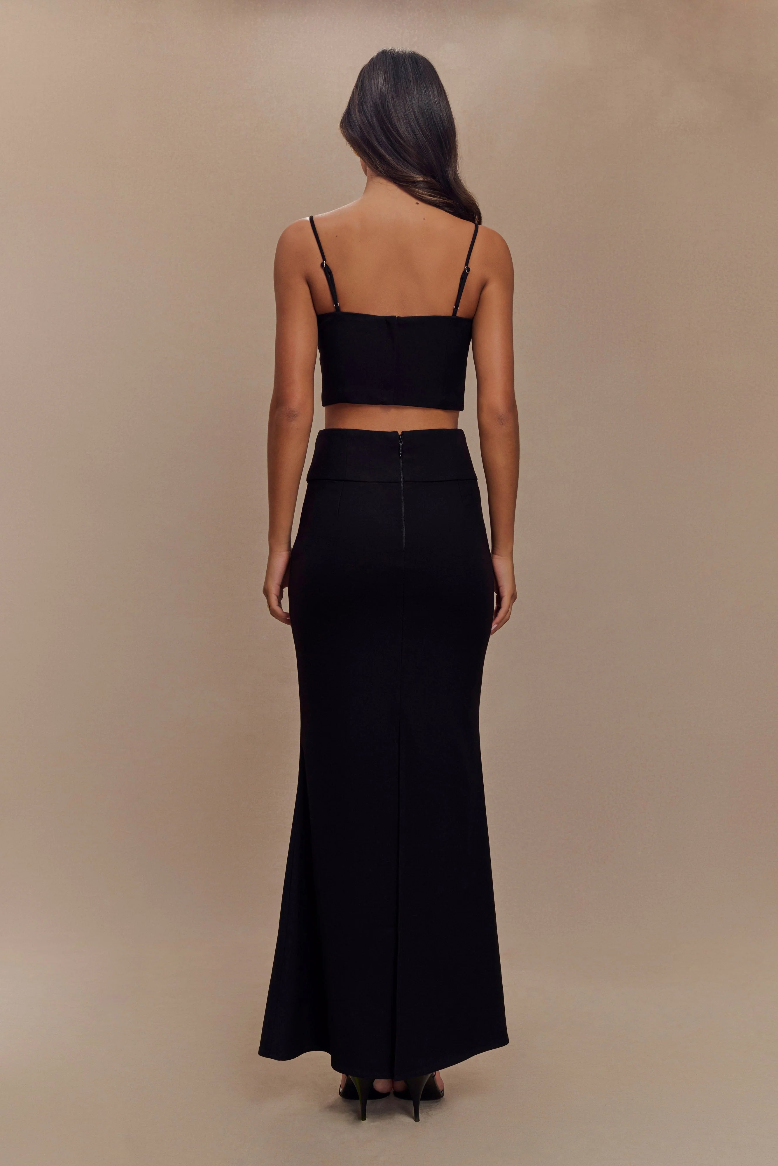 Grace Suiting Maxi Skirt - Black