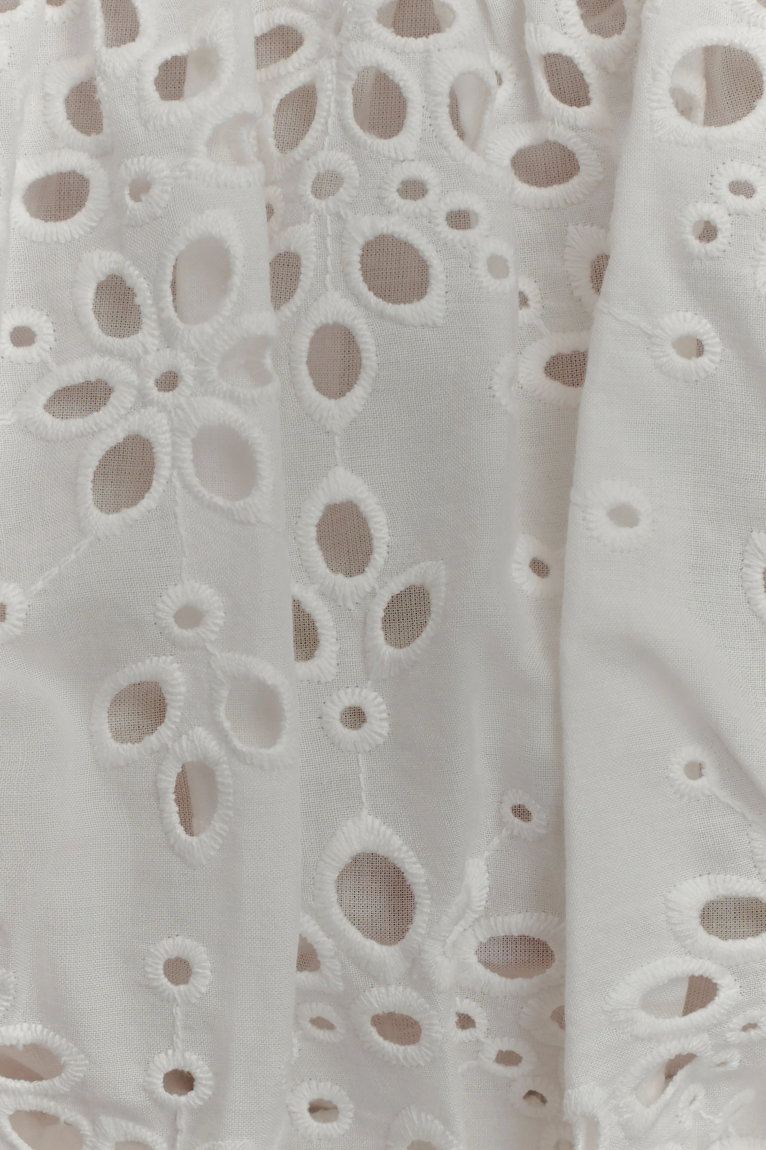Autumn Off Shoulder Broderie Top - White