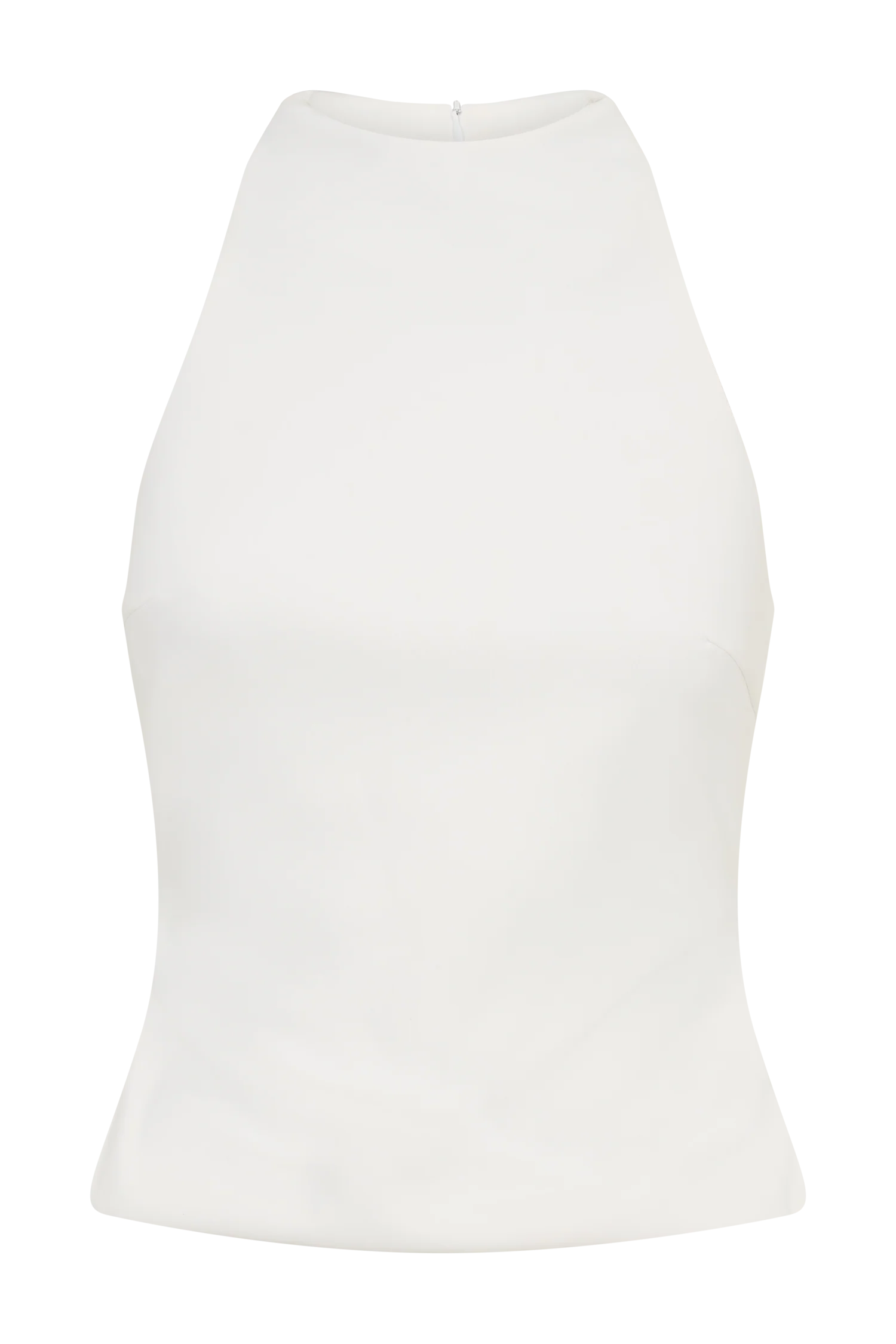 Portia Scuba Sleeveless Top - White
