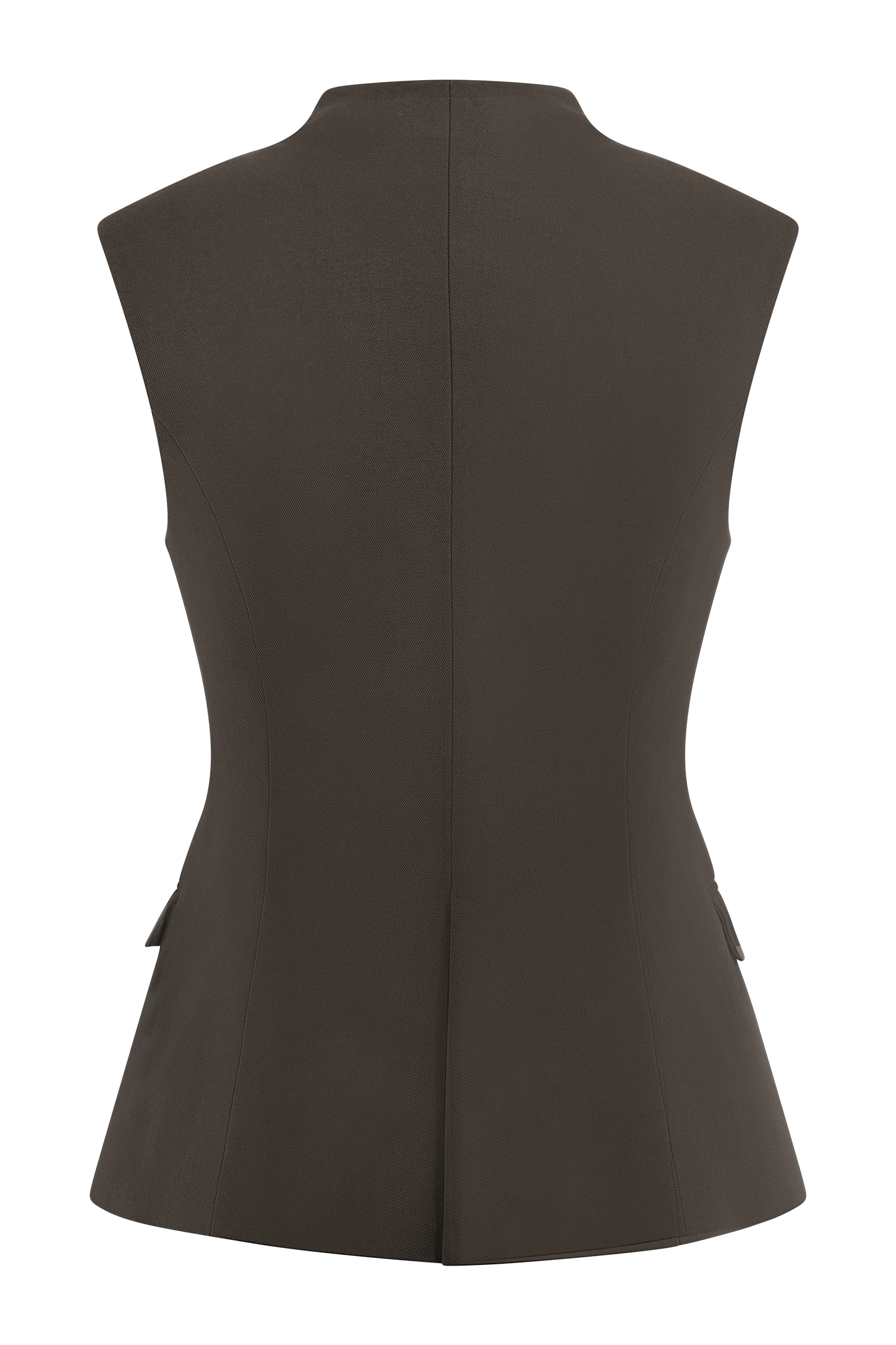 Penelope Suiting Sleeveless Blazer - Chocolate