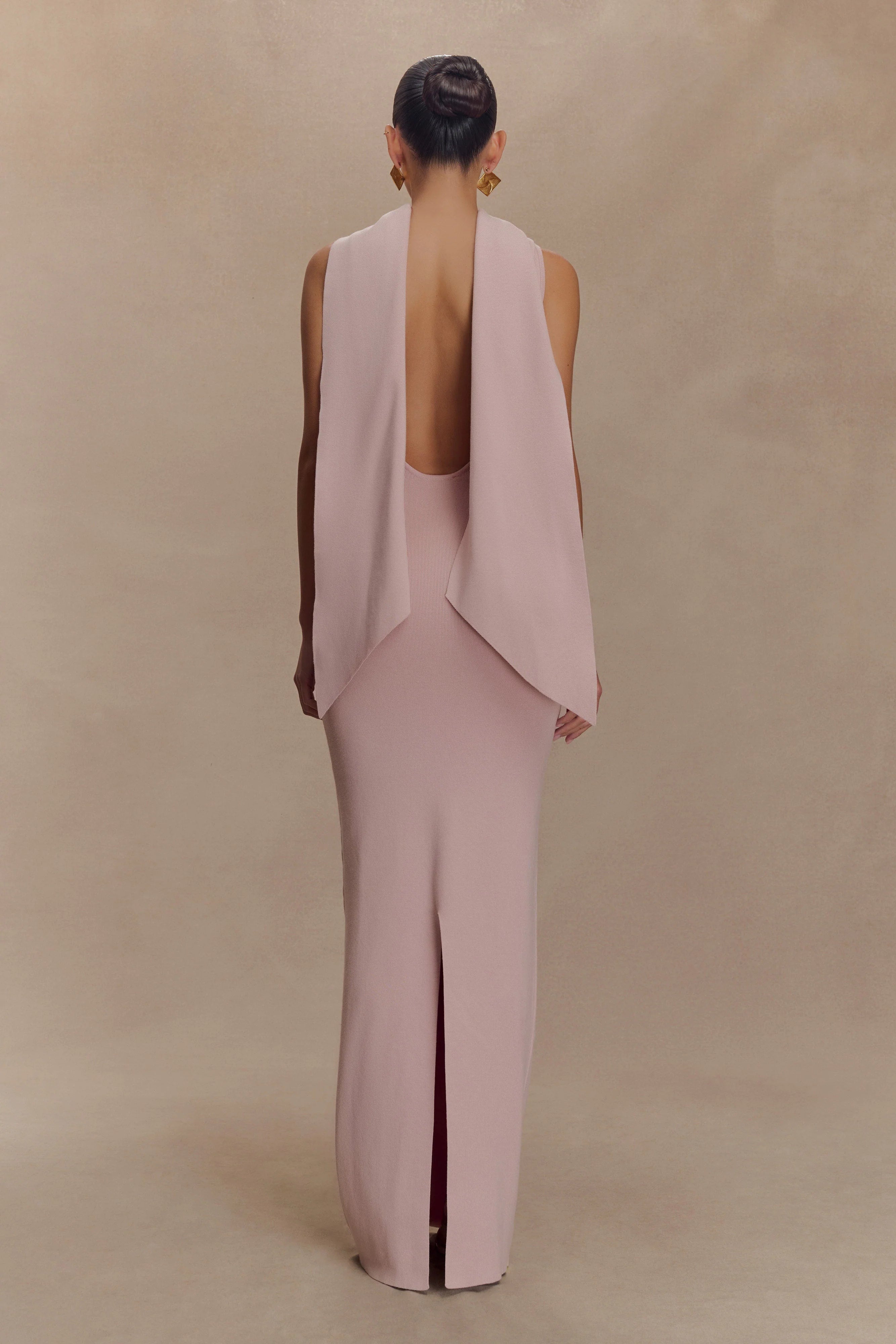Darby Knit Scarf Maxi Dress - Pale Pink