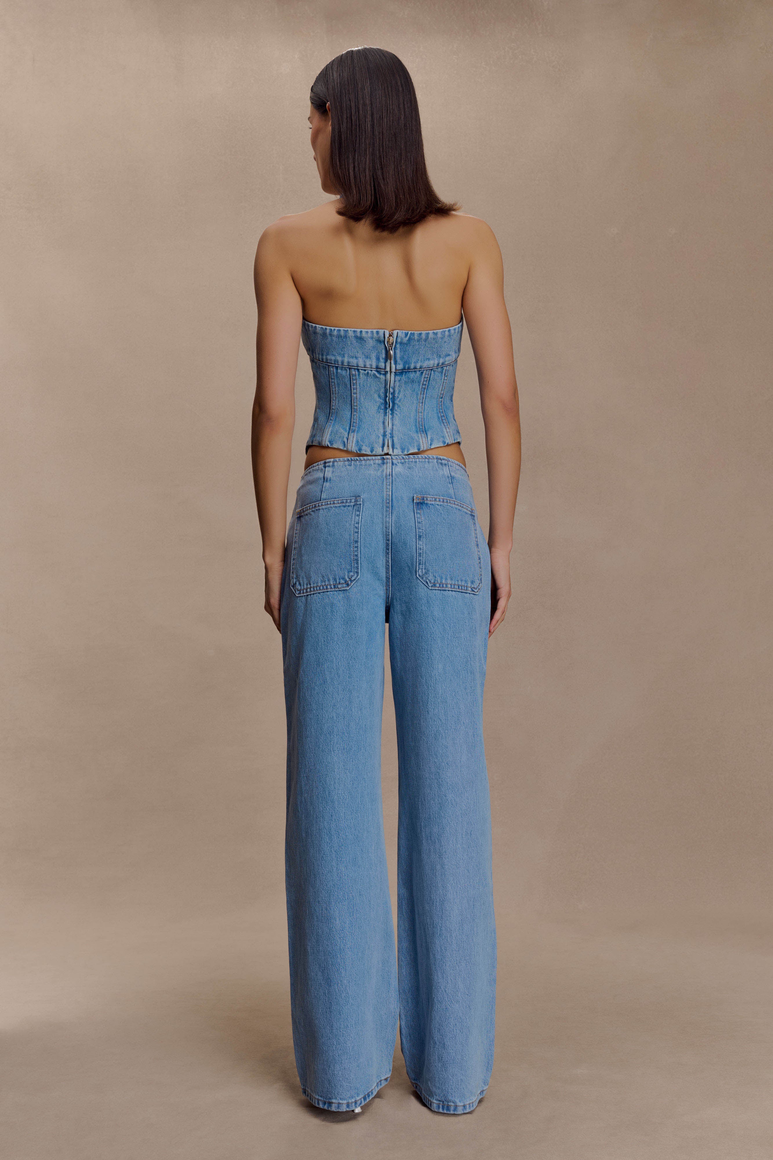 Caitlin Mid Rise Denim Jeans - Classic Blue