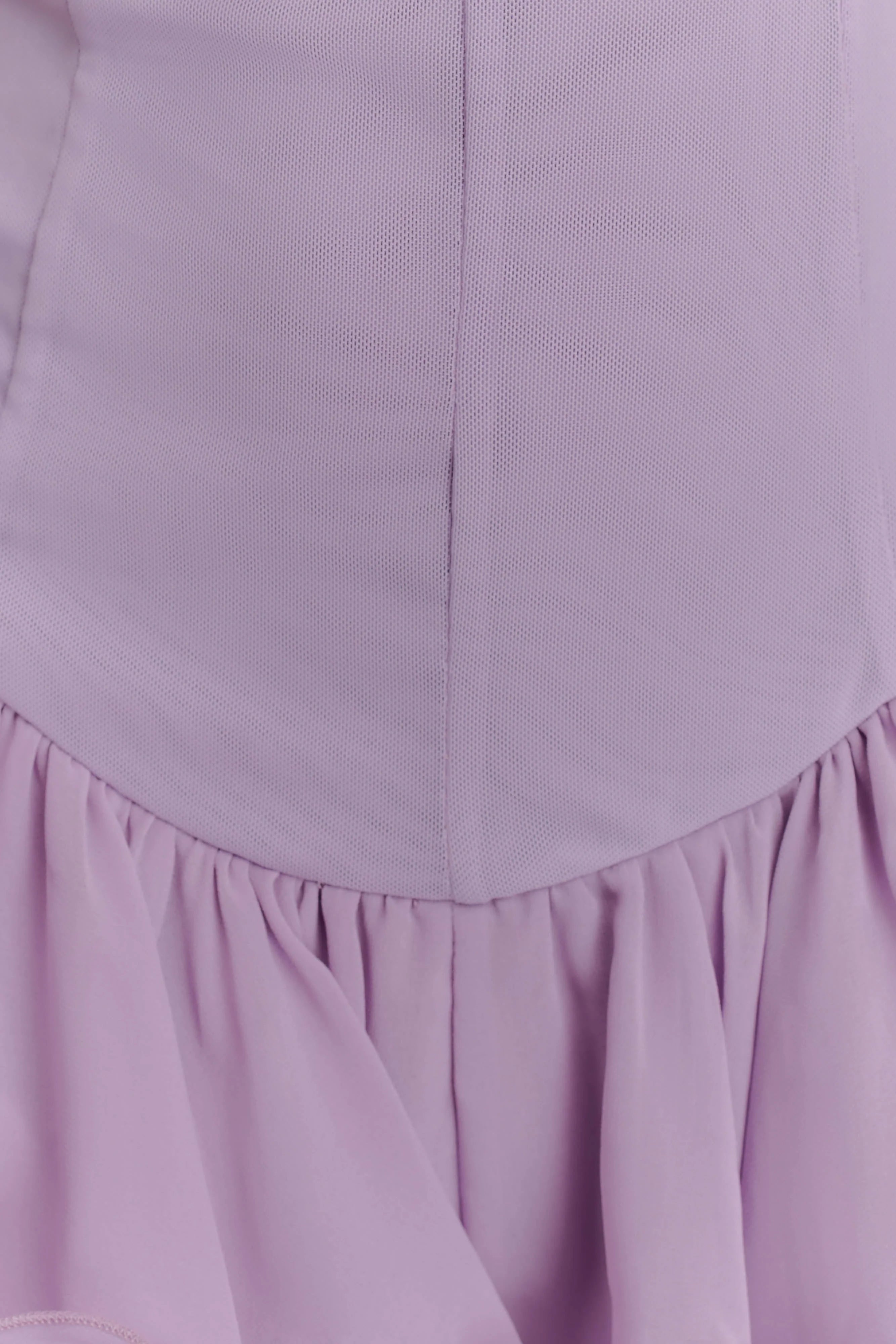 Calantha Ruffle Mesh Mini Dress - Lilac