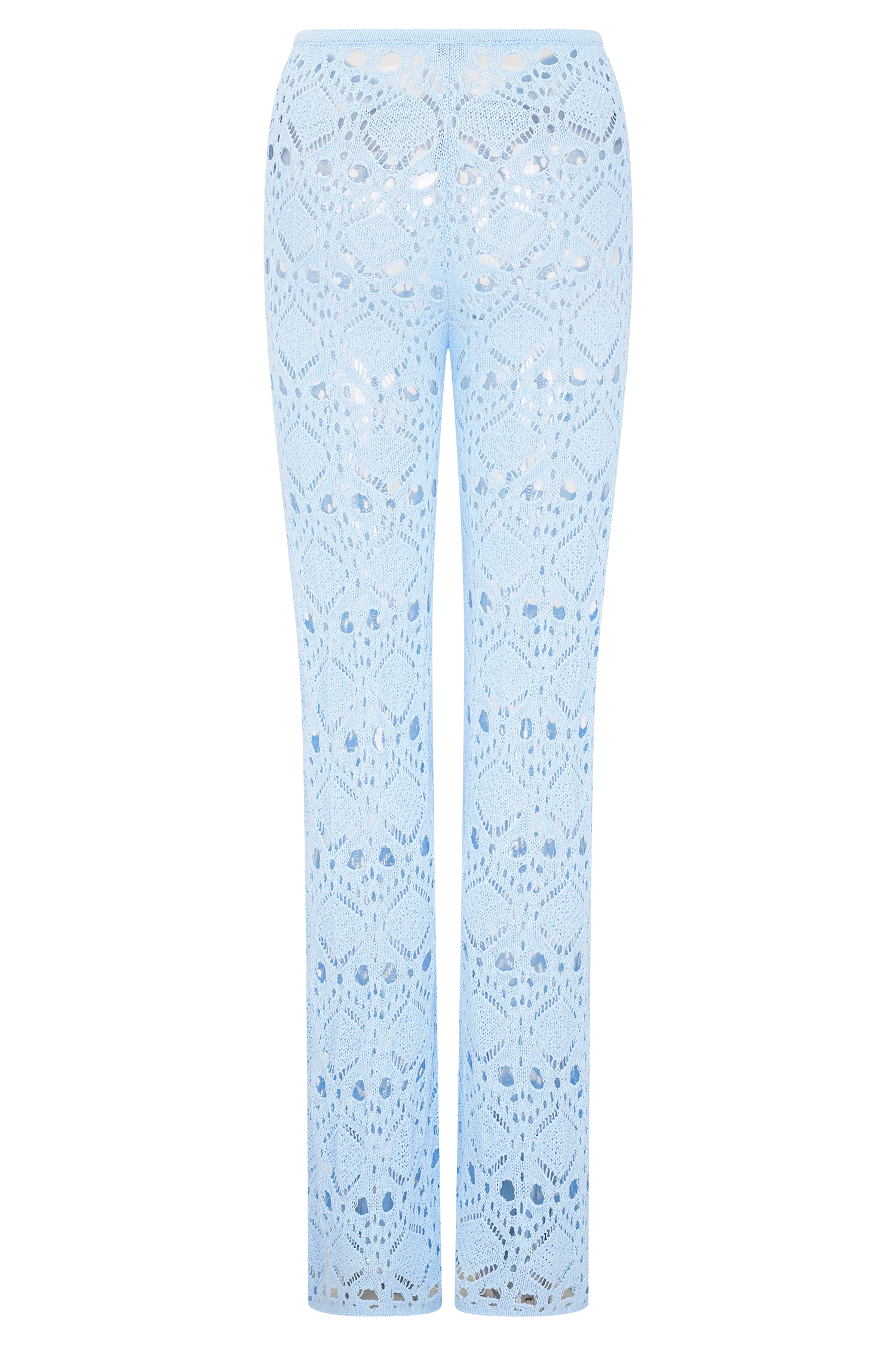 Trena Crochet Knit Pants - Sky Blue