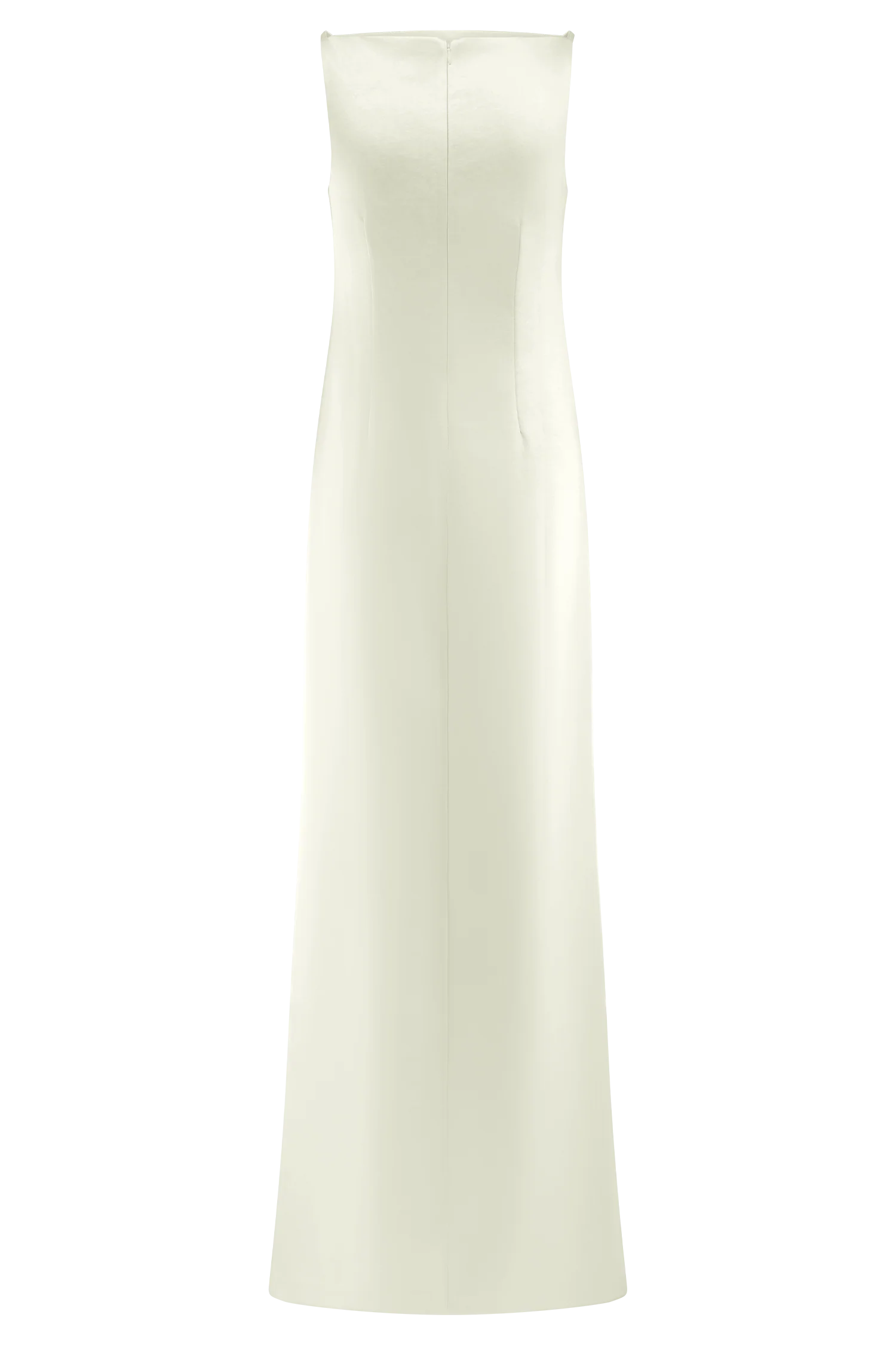 Violet Sleeveless Satin Maxi Dress - White