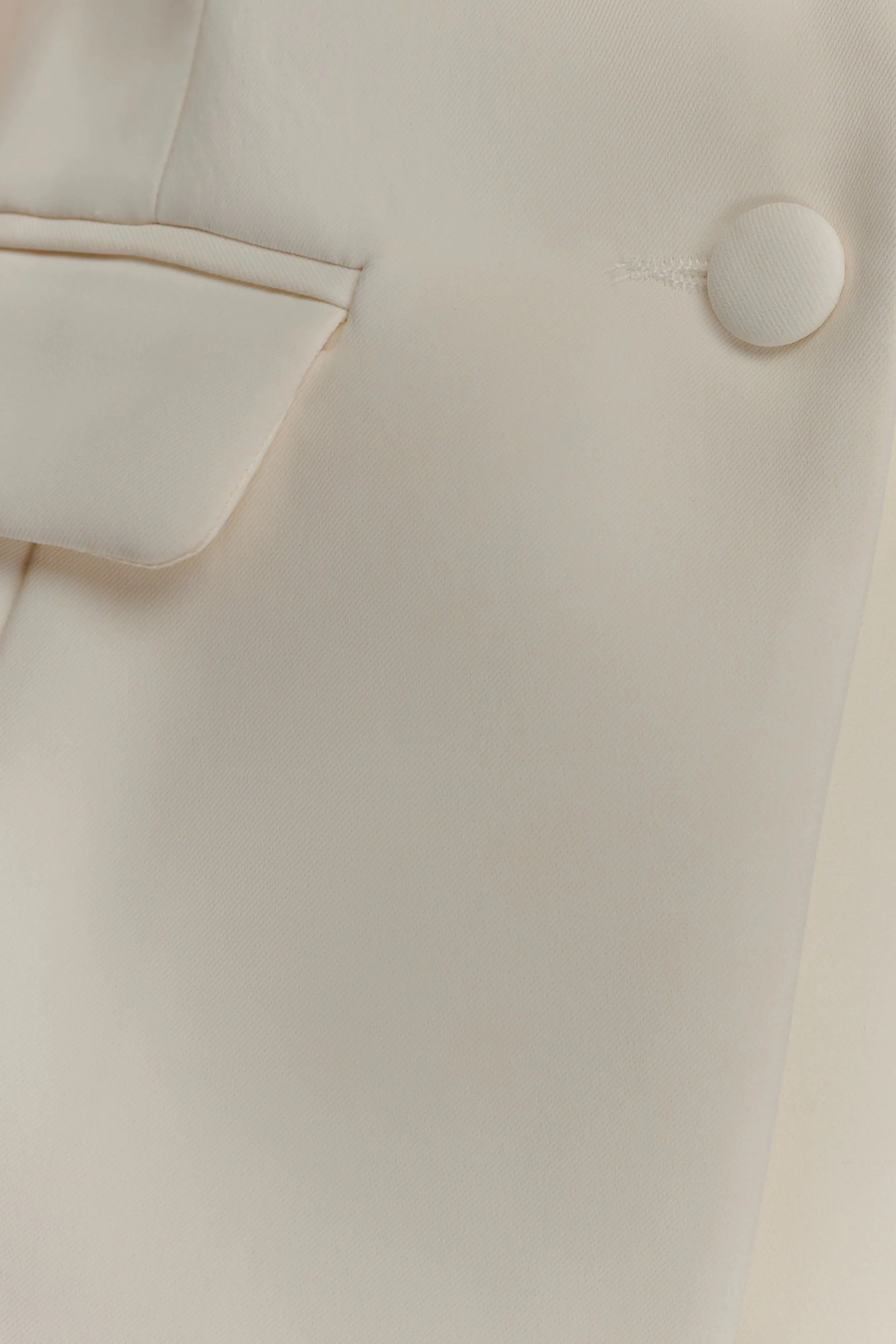 Opal Puff Sleeve Suiting Top - Ivory